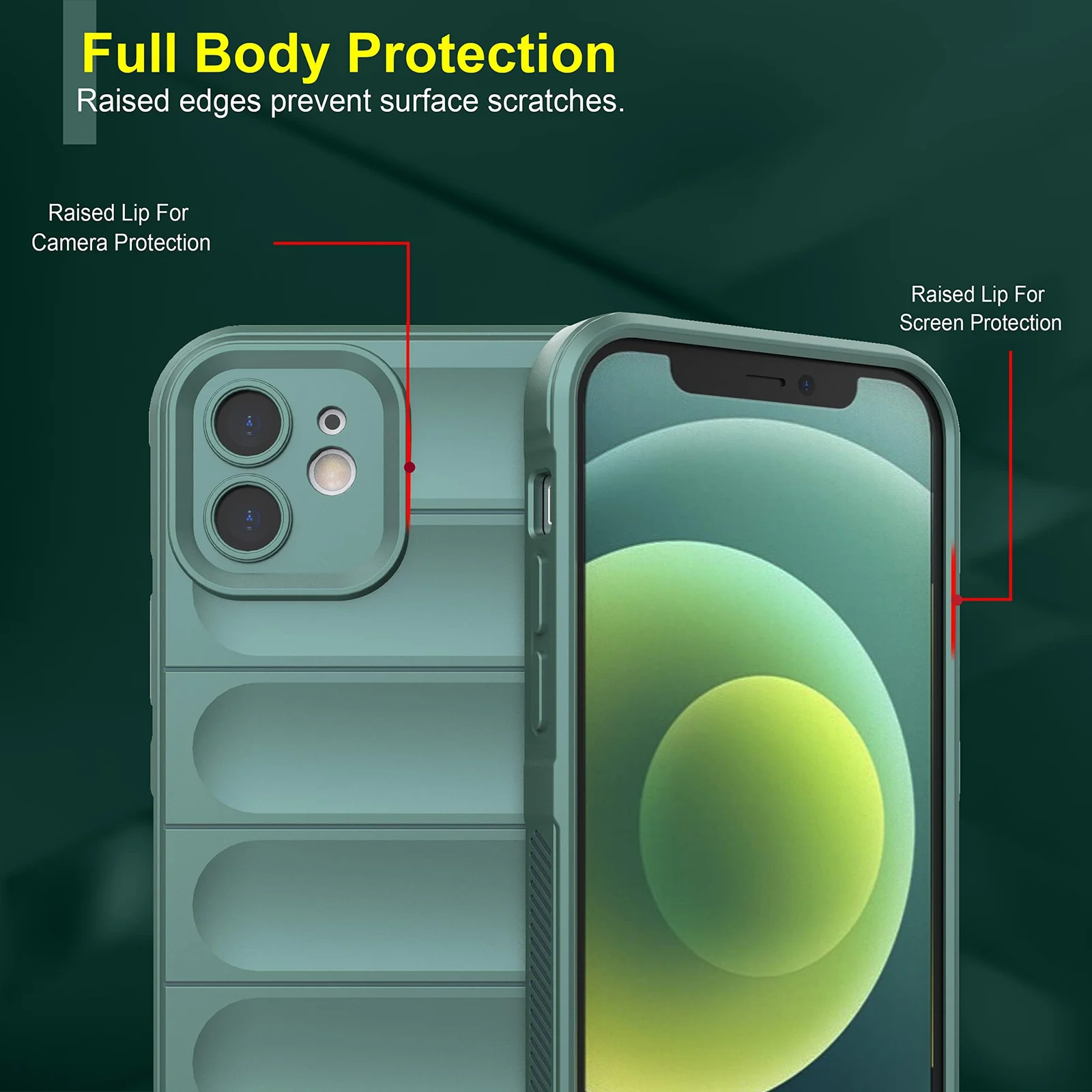 DL3 Mobilak Rugged Protective Case for Apple iPhone 11, Camera protection, Shock-absorbing protection, Non-slip grip - Green