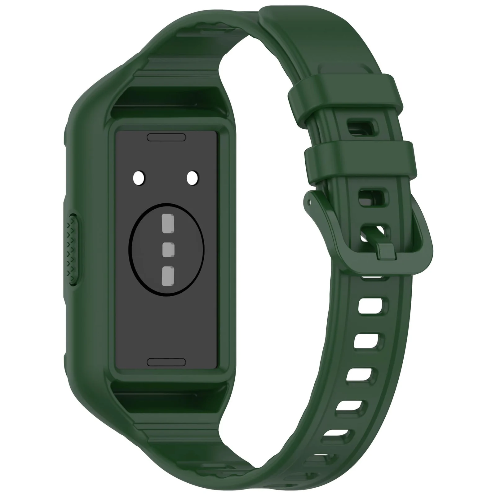MOBIGON Rugged Silicone Strap with Bumper Case for Huawei Band 11 Pro, Green