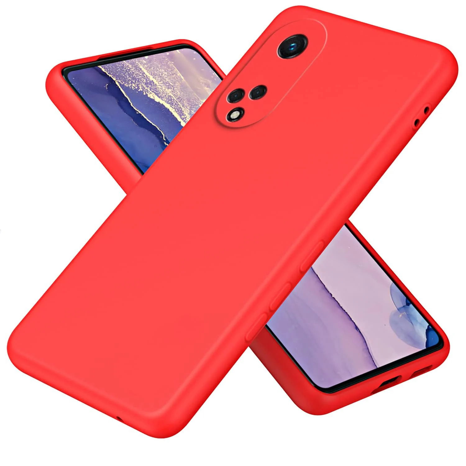 DL3 Mobilak Liquid Silicone Case for OPPO Reno 8T 5G / OPPO A1 Pro, Shock-absorbing protection, Scratch-resistant surface, Soft microfiber lining - Red