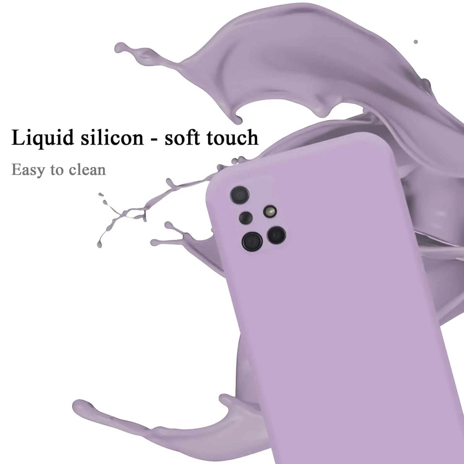 DL3 Mobilak Silicone Protective Case for Samsung Galaxy A71, Shock-absorbing protection, Scratch-resistant surface, Soft microfiber lining - Lavender