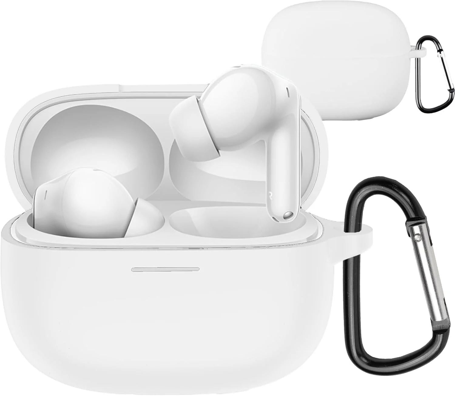 DL3 Mobilak Silicone Cover Case Compatible with Xiaomi Redmi buds 6 Pro Portable Protective Case Cover With Keychain For Xiaomi Redmi buds 6 Pro - White