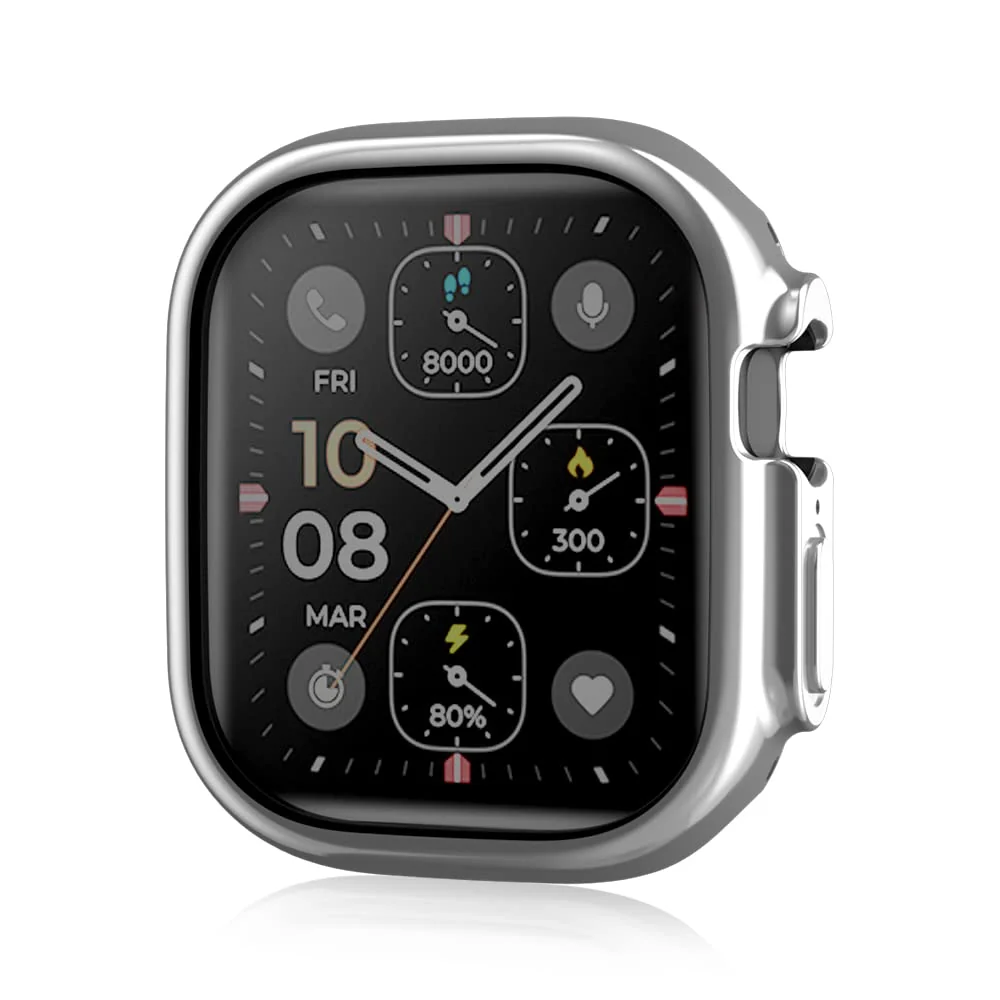 DL3 Mobilak Case Compatible with Apple Watch Ultra 49mm Case Watch Soft TPU Shockproof Cover Slim Guard Thin Bumper Shell Protector - Silver