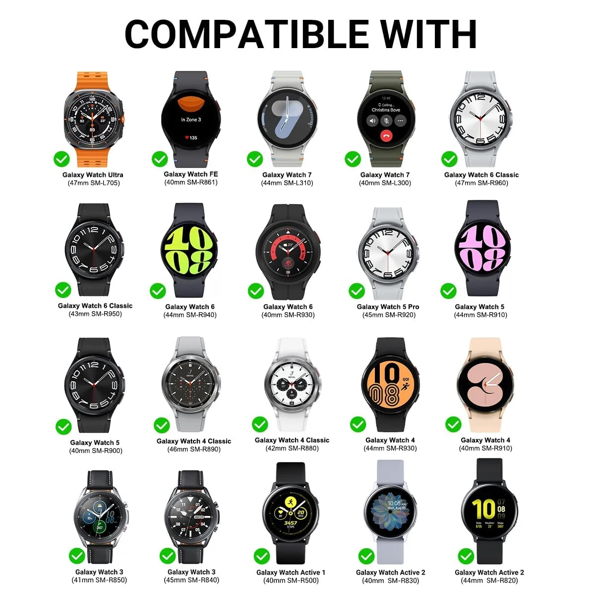 DL3 Mobilak Charger Compatible with Samsung Galaxy Watch 7/Ultra/FE/6/6 Classic/5/5 Pro/4/4 Classic/3/Active 2/Active/Watch Ultra 47mm, Magnetic Charging Dock with 1M USB Charging Cable - USB-A
