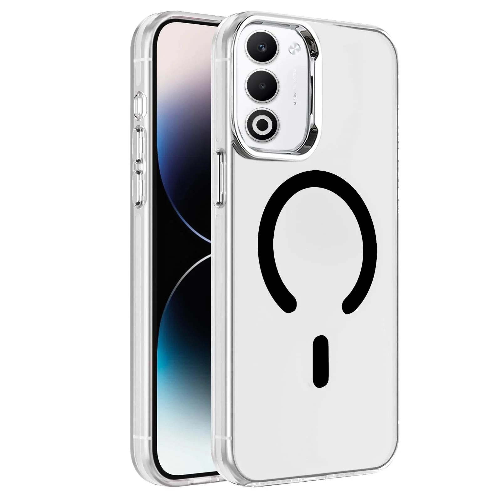 DL3 Mobilak Case for OPPO A5 4G Crystal Clear [Not Compatible with MagSafe] Soft TPU Gel Case Flexible Silicone Anti-Scratch Transparent TPU Cover - Black