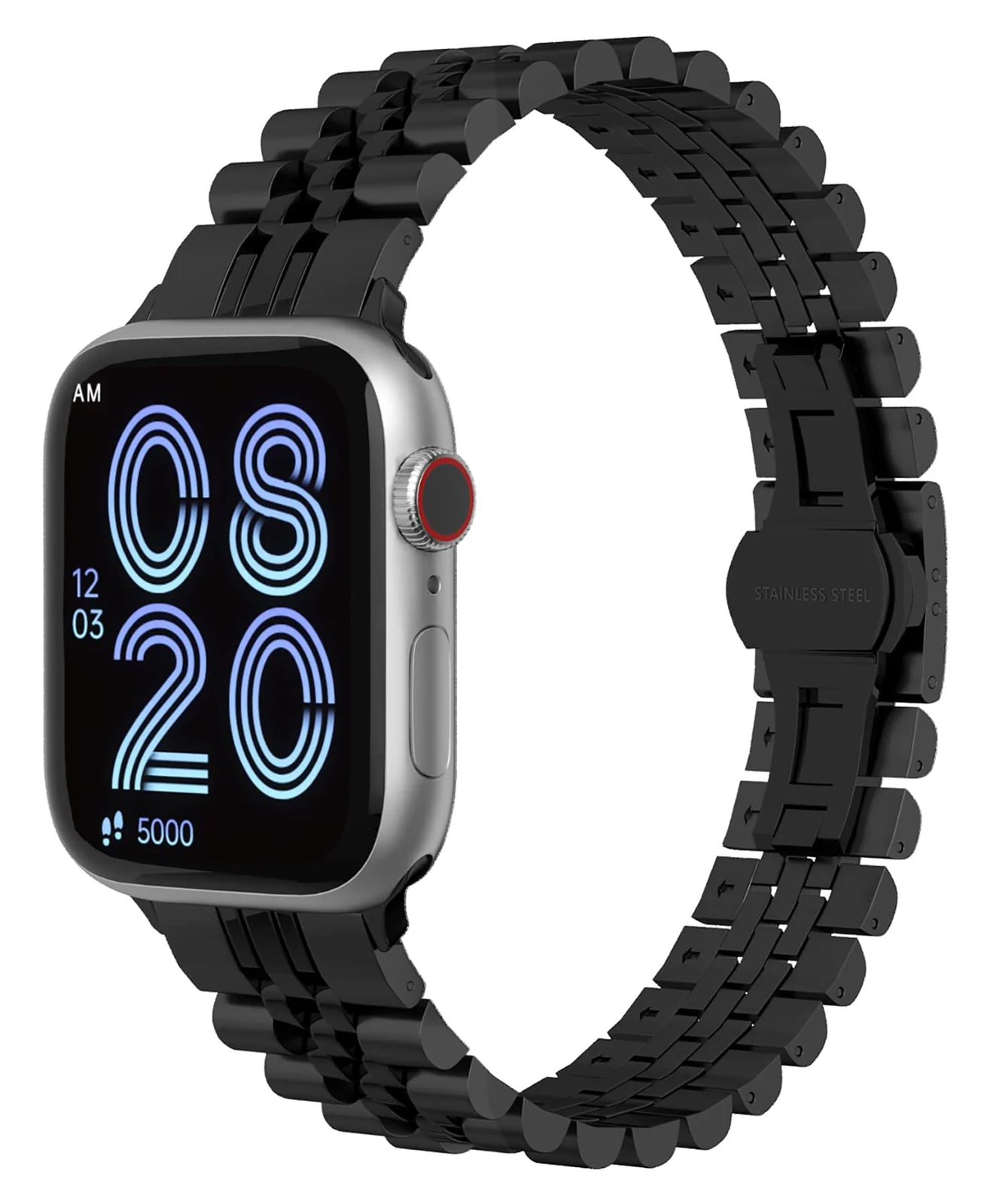 DL3 MOBILAK Band For Apple Watch Ultra Band 49mm 45mm 44mm 42mm 41mm 40mm 38mm, Metal Stainless Steel Strap for Apple Watch Series 8 Ultra 7 6 5 4 3 2 1 Se (42MM/44MM/45MM/49MM) - A.Black