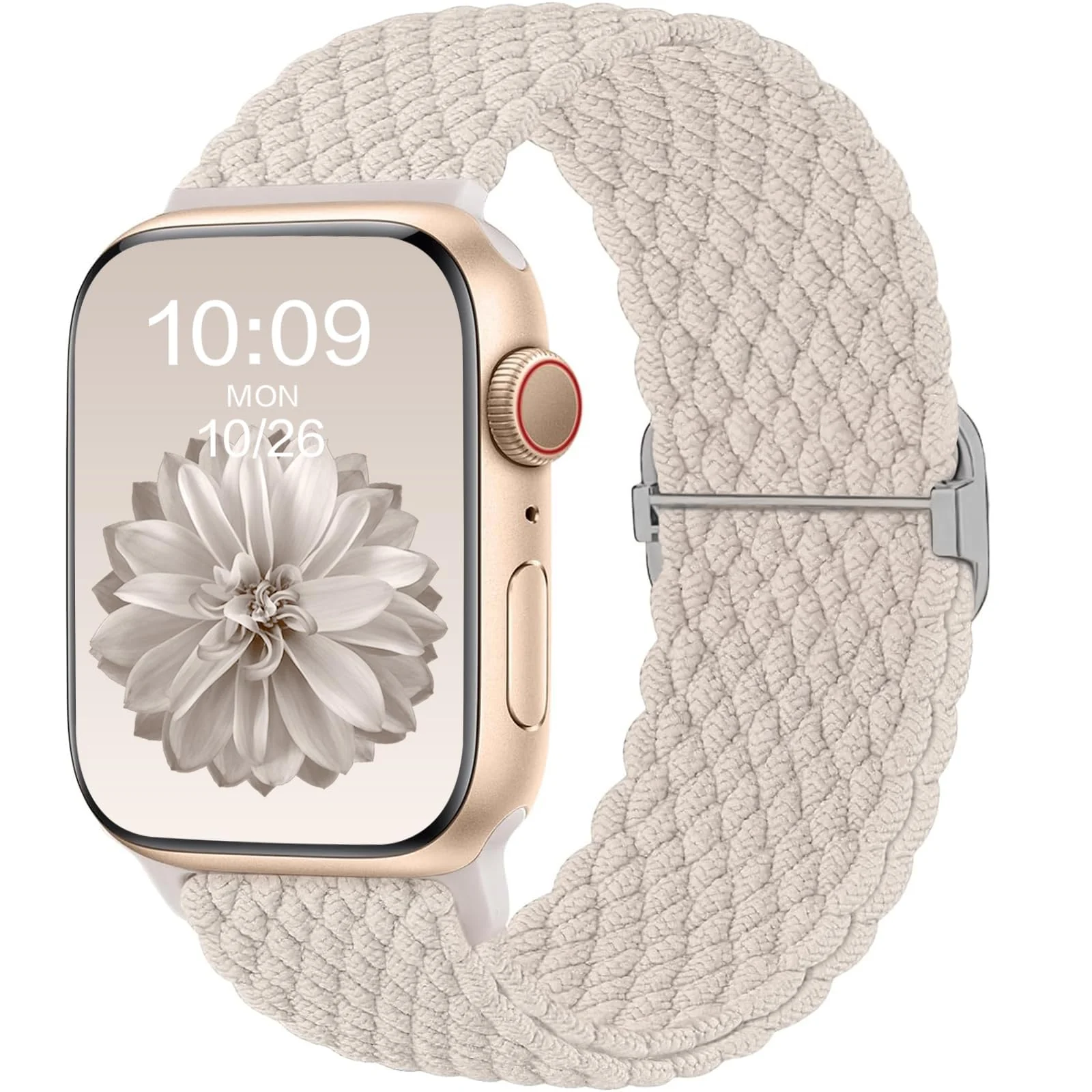DL3 Mobilak Stretchy Nylon Solo Loop Strap Compatible with Apple Watch Band 49mm 45mm 46mm 44mm 42mm for Women Men, Sport Breathable Braided Wristband for iWatch Series 11 10 9 8 7 6 5 4 SE Ultra 3 2 1 - Beige