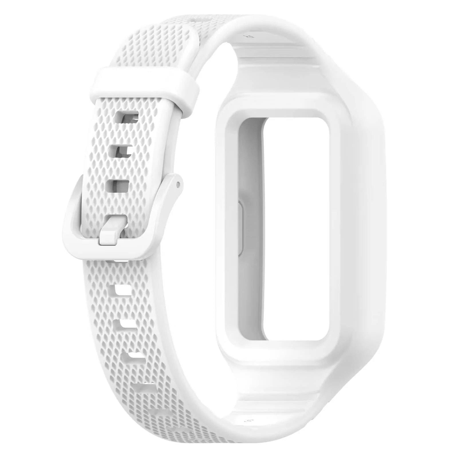 DL3 MOBILAK Strap Compatible with Huawei Band 10/9/8/7/6/6 Pro, Adjustable Replacement Strap - Silicone Replacement Wrist Strap With Built-in Case Cover For Honor Band 6/7 - White