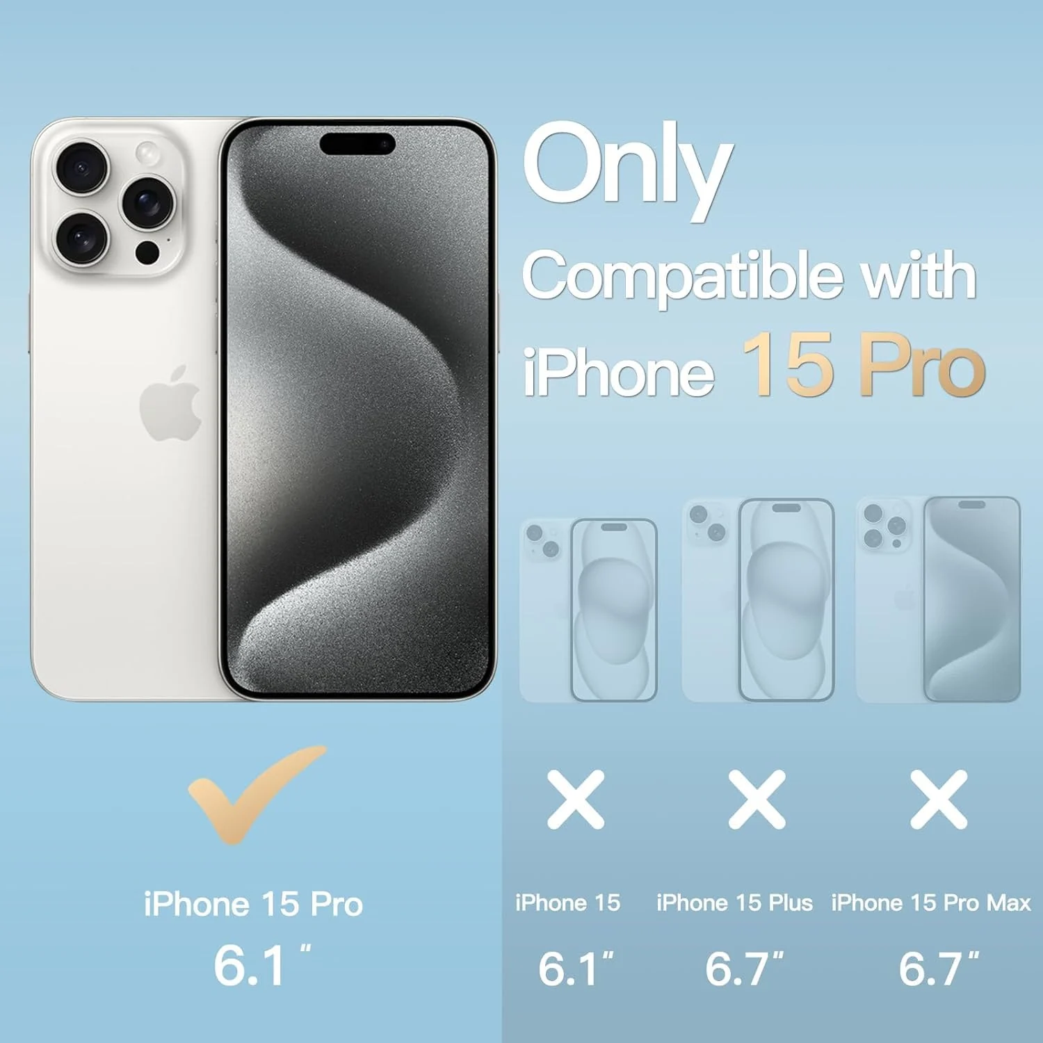 DL3 Mobilak Clear TPU Case for iPhone 15 Pro, Compatible with MagSafe accessories, Shock-absorbing protection, Precise access to buttons and ports - Clear