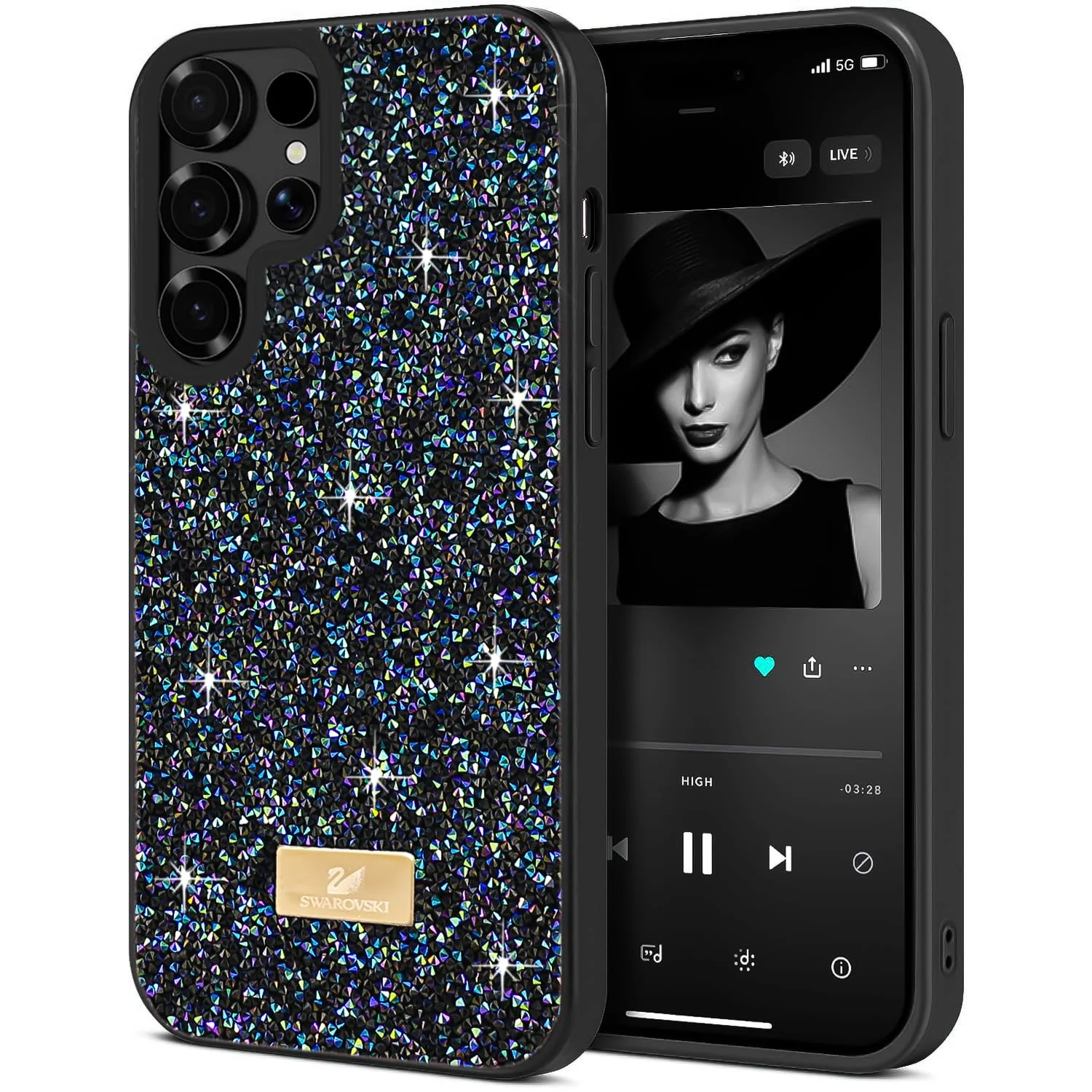 DL3 Mobilak Glitter Protective Case for Samsung Galaxy S25 Ultra, Supports wireless charging, Shock-absorbing protection, Scratch-resistant surface