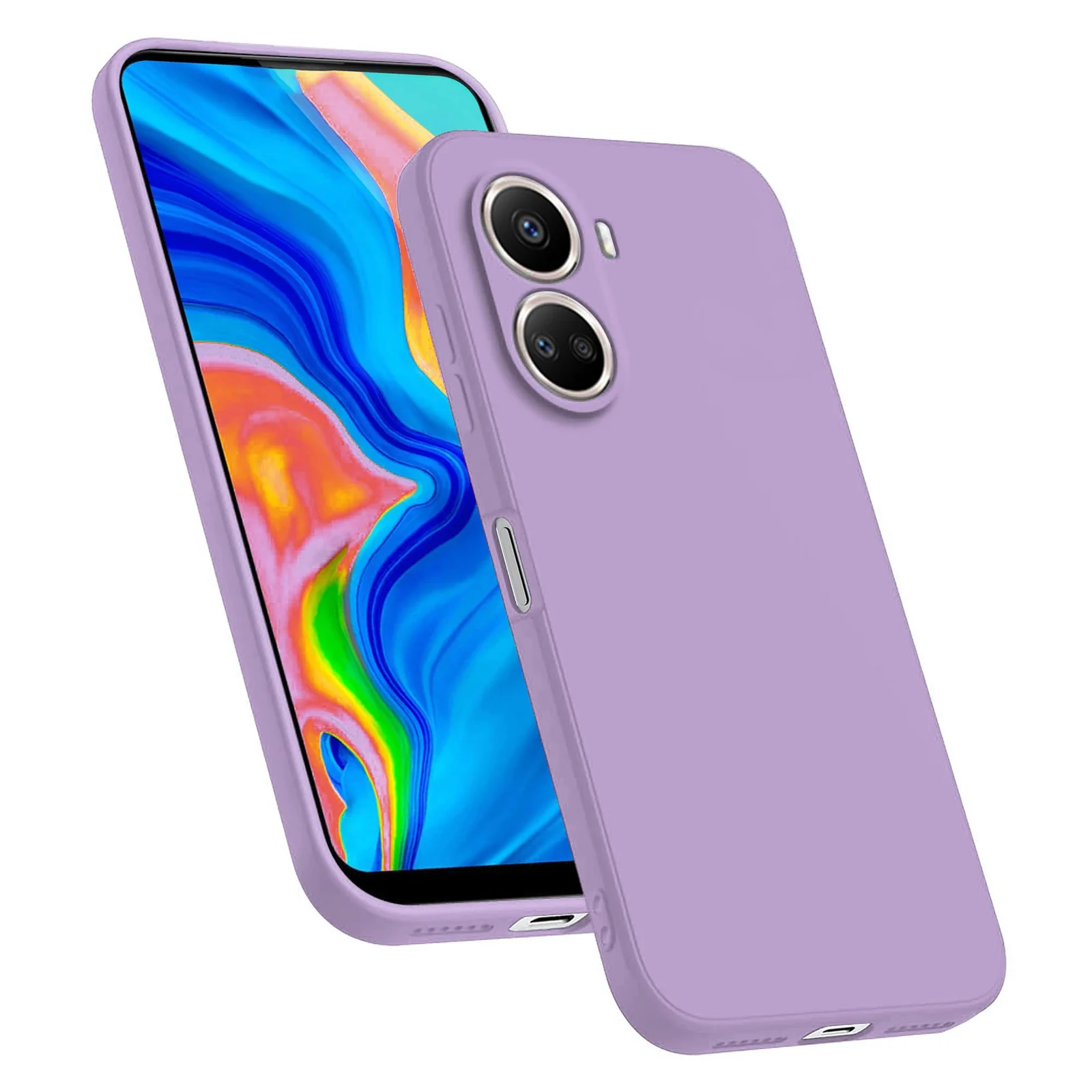 DL3 Mobilak Silicone Protective Case for Huawei nova 10 SE, Shock-absorbing protection, Scratch-resistant surface, Soft microfiber lining - Light Purple