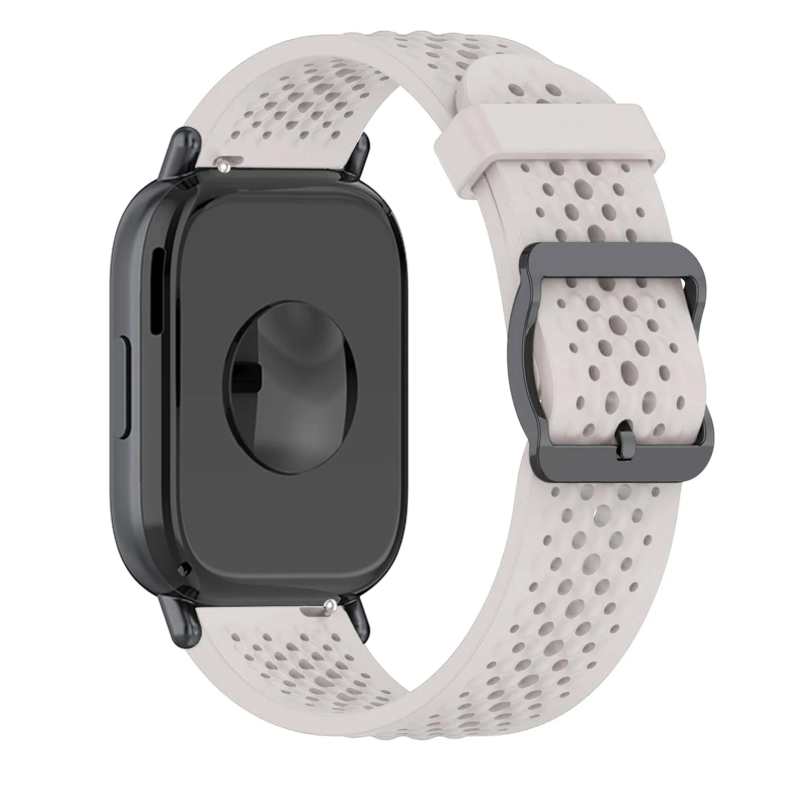 DL3 Mobilak 22 mm Silicone Breathable Sport Bracelet For Xiaomi Redmi Watch 5 Active/Redmi Watch 5 Lite Strap, 22mm Adjustable Armband Watchbands Quick Wristband Watch Strap Bands - Starlight