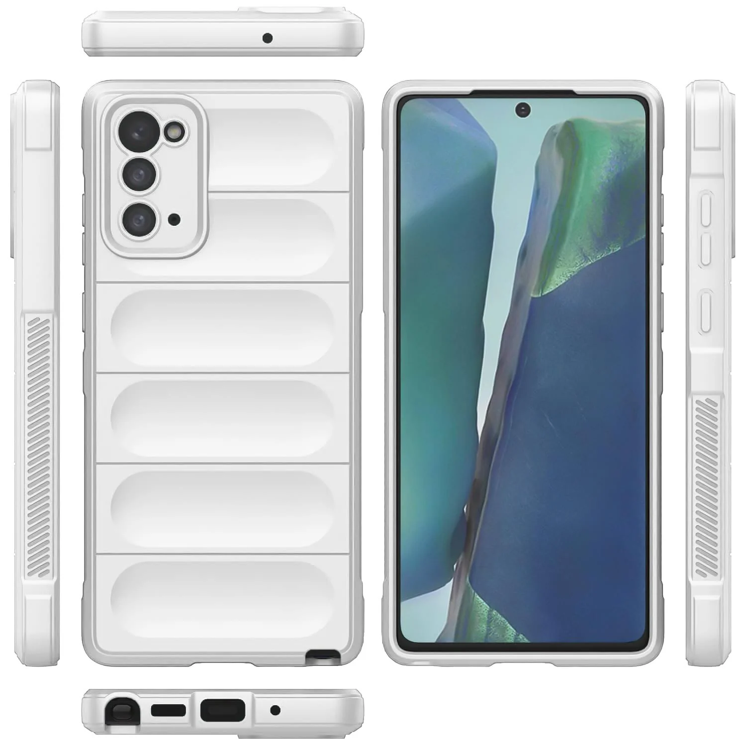 DL3 Mobilak Soft Silicone Protective Case for Samsung Galaxy Note 20 5G with Camera Protection and Shockproof Design - White