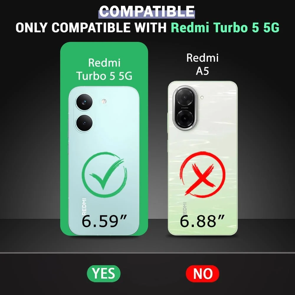 DL3 Mobilak Case Compatible with Redmi Turbo 5 5G / Poco X8 Pro 5G, Cover SiliconeTransparent TPU Gorilla Anti-shock Protector Camera Shockproof Corners - Clear
