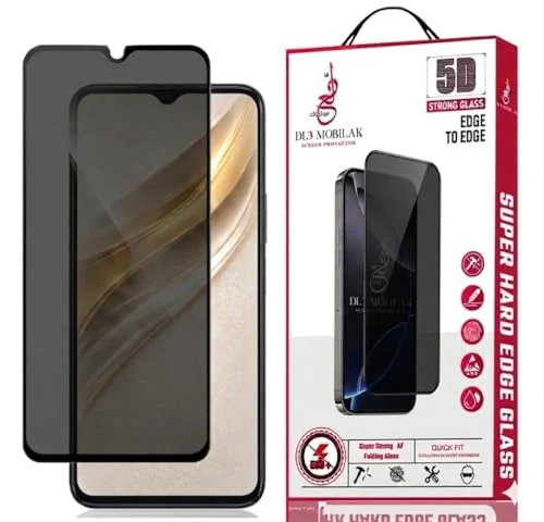 DL3 Mobilak vivo Y36 4G/Huawei Y7a Privacy Screen Protector, Does not support fingerprint, Anti-Spy 9H Hardness Tempered Glass Film [Case Friendly] [Bubble Free] - Black
