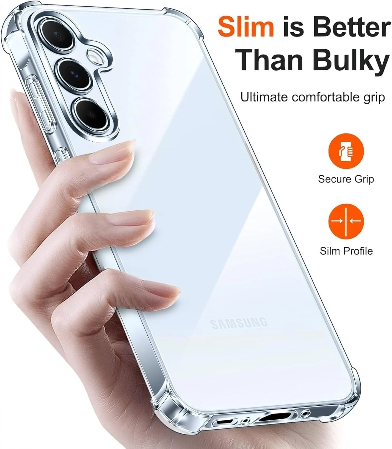 DL3 Mobilak Case Compatible with Samsung Galaxy A35 5G, Cover Silicone TPU Gorilla Anti-shock Protector Camera Shockproof Corners - Clear