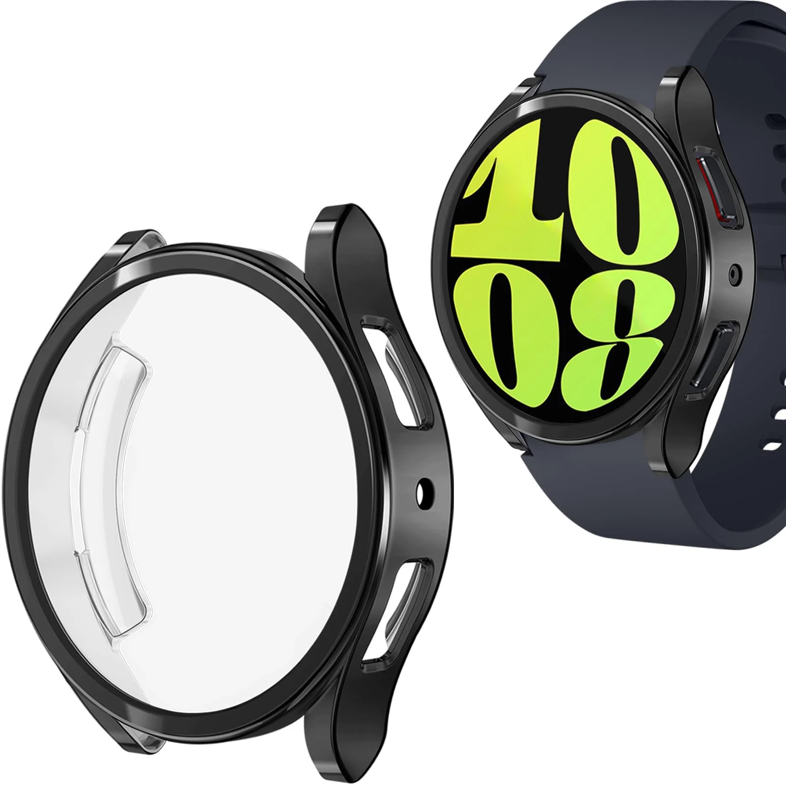 DL3 Mobilak Case Compatible with Samsung Galaxy Watch 5 Pro 45mm Case All-Around Watch Soft TPU [Frame Only] Shockproof Cover Slim Guard Thin Bumper Shell Protector - Black