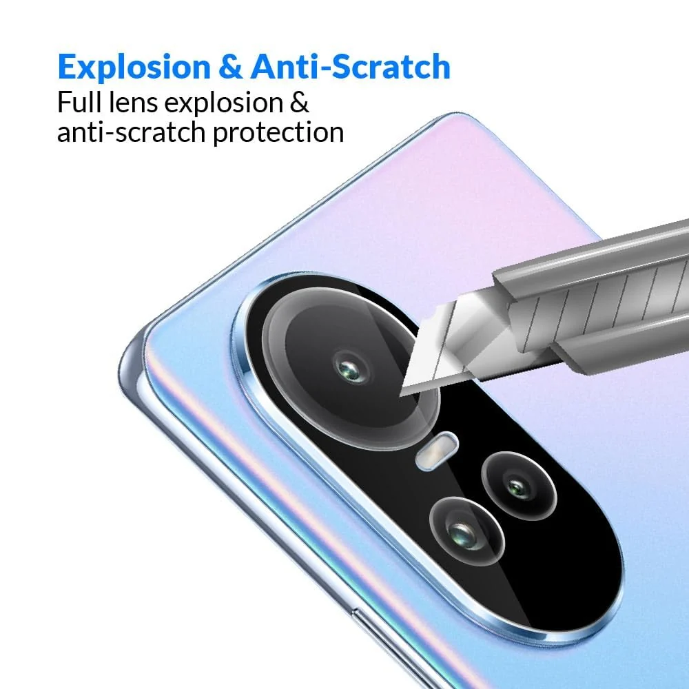 DL3 Mobilak OPPO Reno 10 5G / OPPO Reno 10 Pro 5G Camera Lens Protector Tempered Glass Screen Protector HD [Full Coverage][Anti-Scratch] Drop Protection Ultra Clear/Thin Lens Protector Case - Black