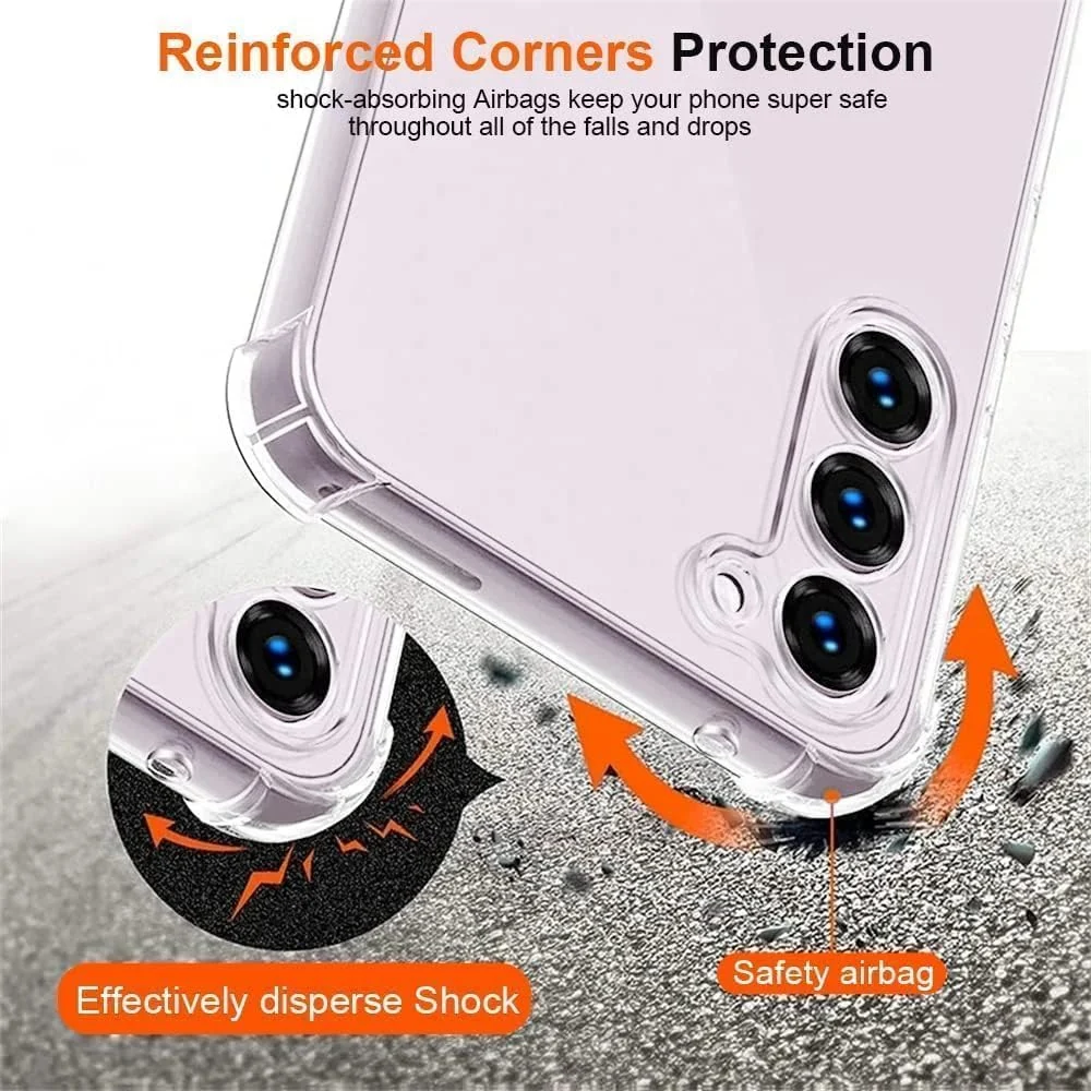 DL3 Mobilak Clear TPU Protective Case for Samsung Galaxy S23 FE with Camera Protection and Shockproof Design - Clear