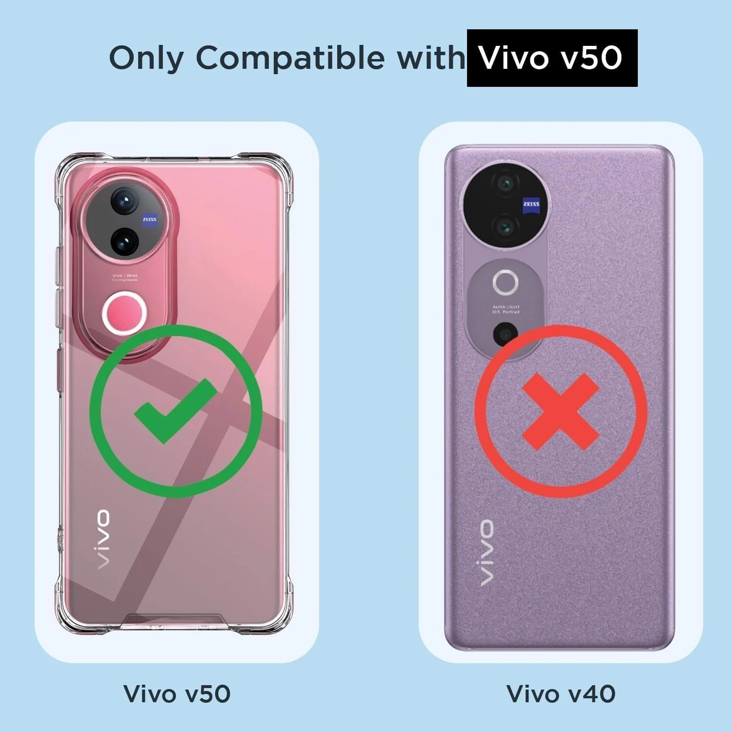 DL3 Mobilak Case Compatible with Vivo V50 5G, Cover Silicone Transparent TPU Gorilla Anti-shock Protector Camera Shockproof Corners - Clear