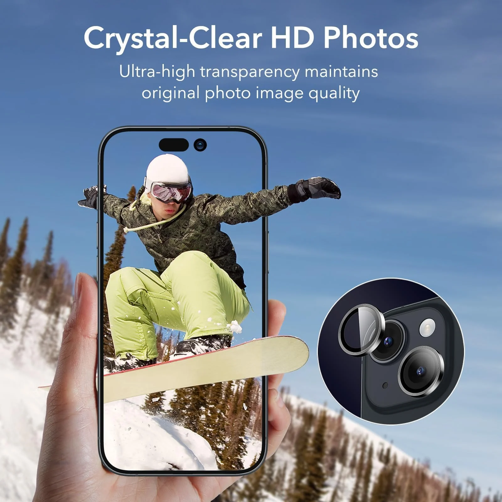 DL3 Mobilak Camera Lens Protector Compatible with [iPhone 13/13 mini] | Impact Protection - High Clarity and Scratch/Fingerprint Resistant 9H Tempered Glass with Aluminum Trim - Black