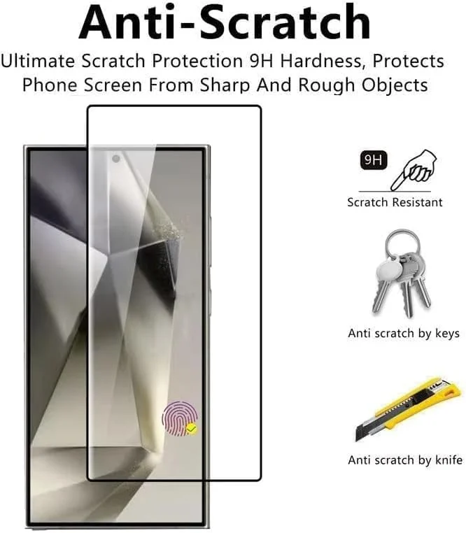 DL3 Mobilak Li-to Screen Protector for Samsung Galaxy S25 Ultra, Tempered Glass Screen Saver Premium HD Protective, Scratch Resistant, NO-Bubble, 9H Hardness, Full Coverage Film - Clear