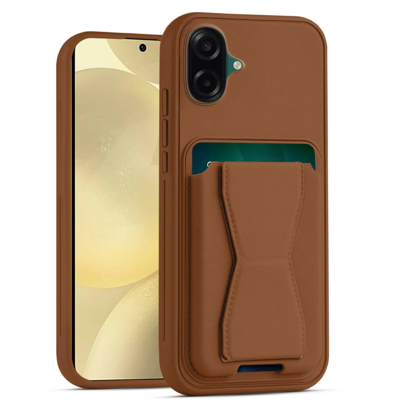 DL3 Mobilak Leather Wallet Case with Card Slot for Samsung Galaxy A07 4G with Camera Protection and Shockproof Design - Brown
