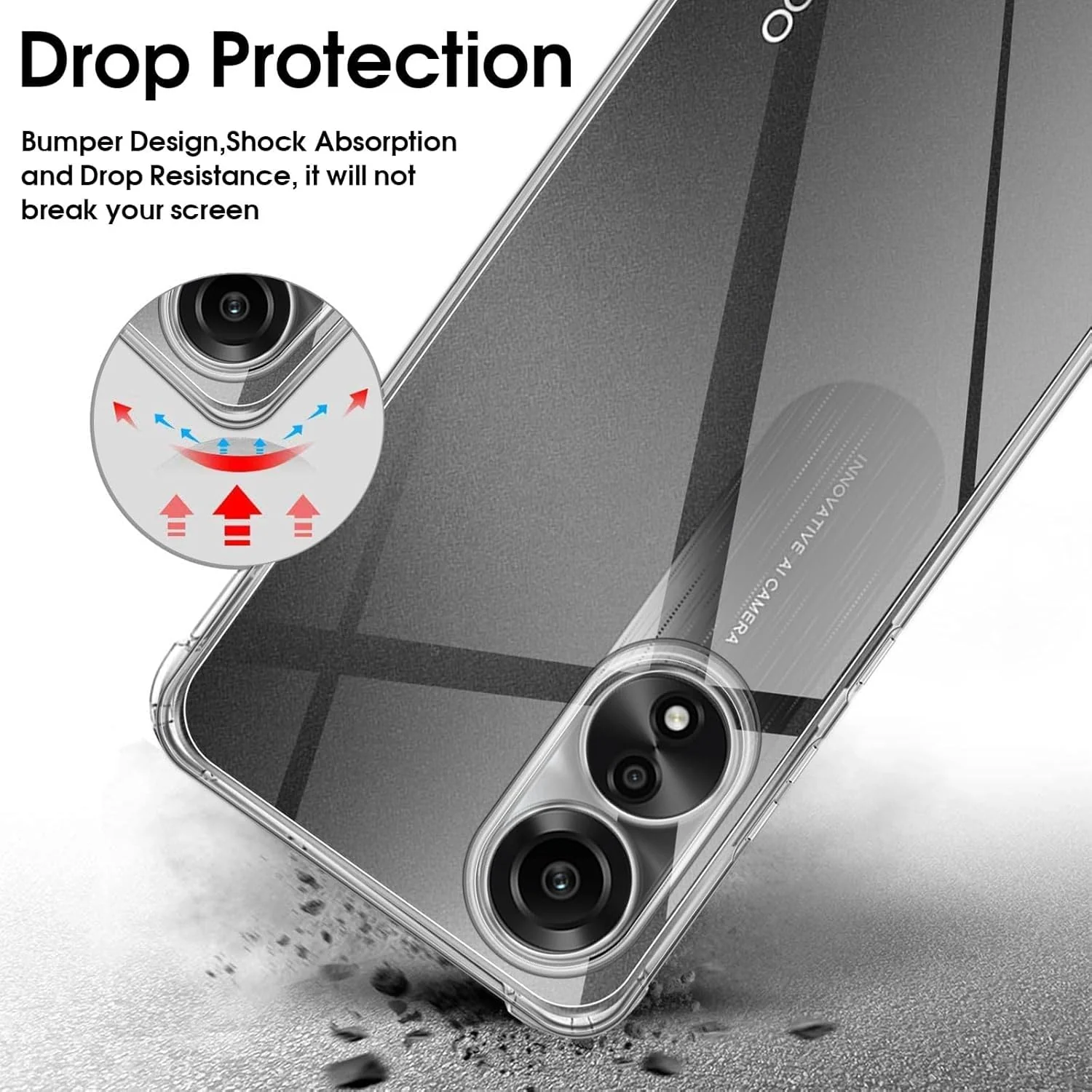 Mobigon Case Compatible with OPPO A78 4G, Case Crystal Soft TPU Gel Case Flexible Silicone Anti-Scratch Camera Protection TPU Cover - Clear
