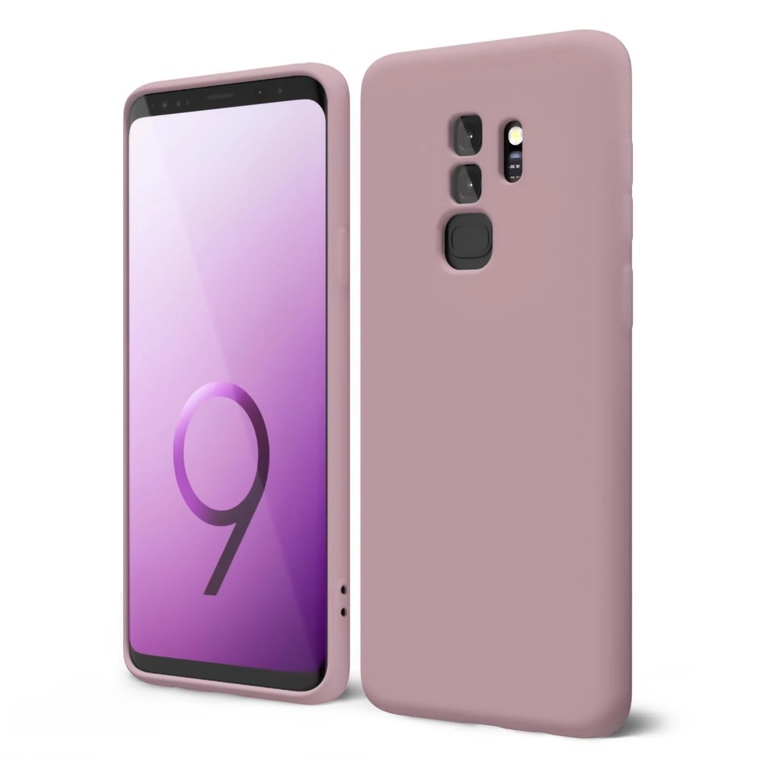 DL3 Mobilak Liquid Silicone Protective Case with Soft Microfiber Lining with Full Camera Protection for Samsung Galaxy S9 Plus - Cashmere