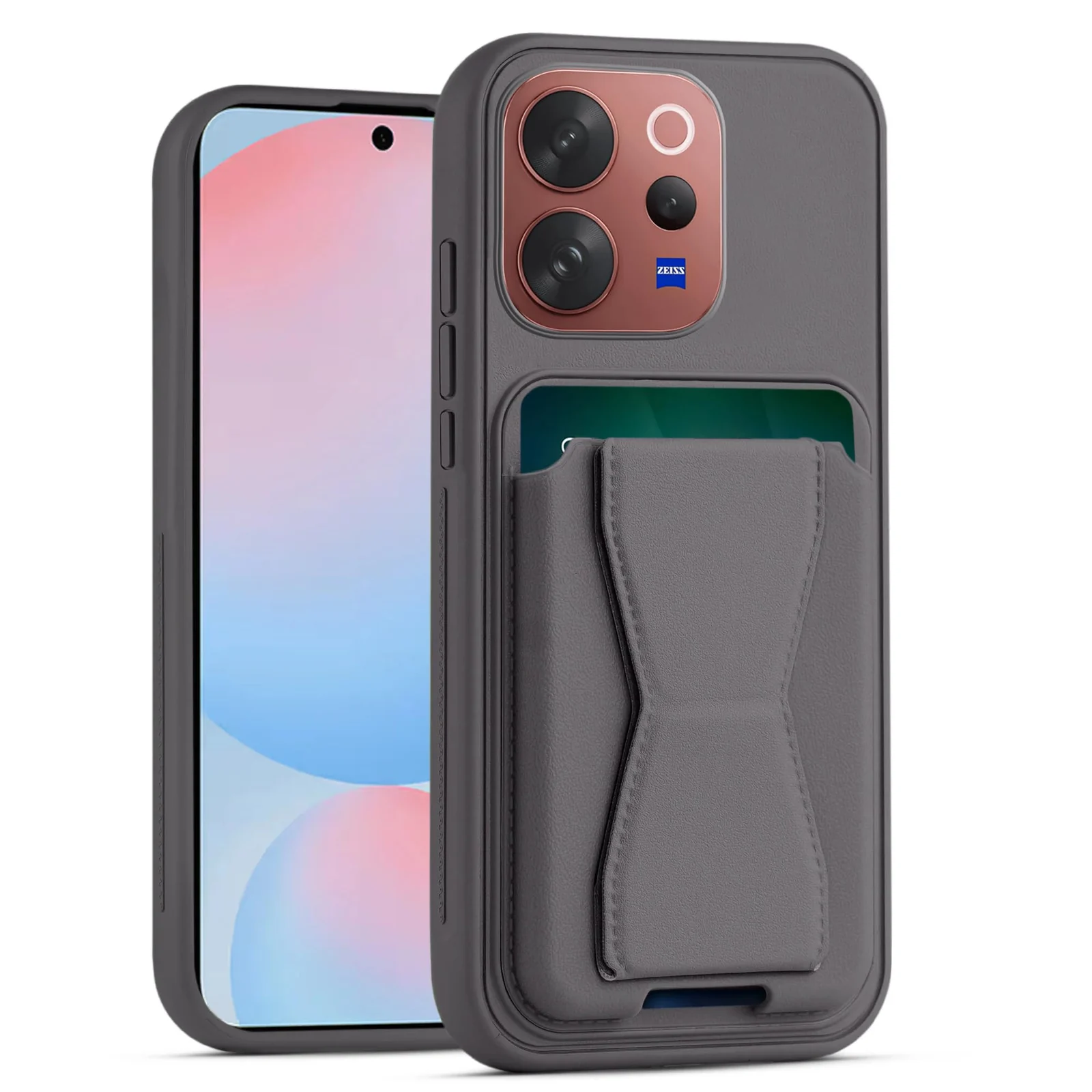 Dl3 Mobilak Leather Wallet Case Compatible with VIVO V70 5G/VIVO V70 Elite 5G, Leather Back Cover With TPU Frame, Shockproof Protective Phone Case with Card Holder Stand - Brown