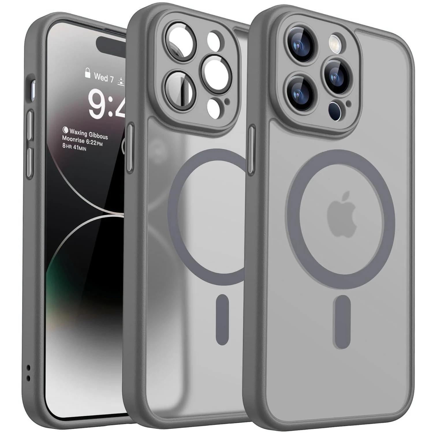 DL3 Mobilak Translucent Matte Case for iPhone 16 Pro Max, Compatible with MagSafe accessories, Supports wireless charging, Camera protection - Gray