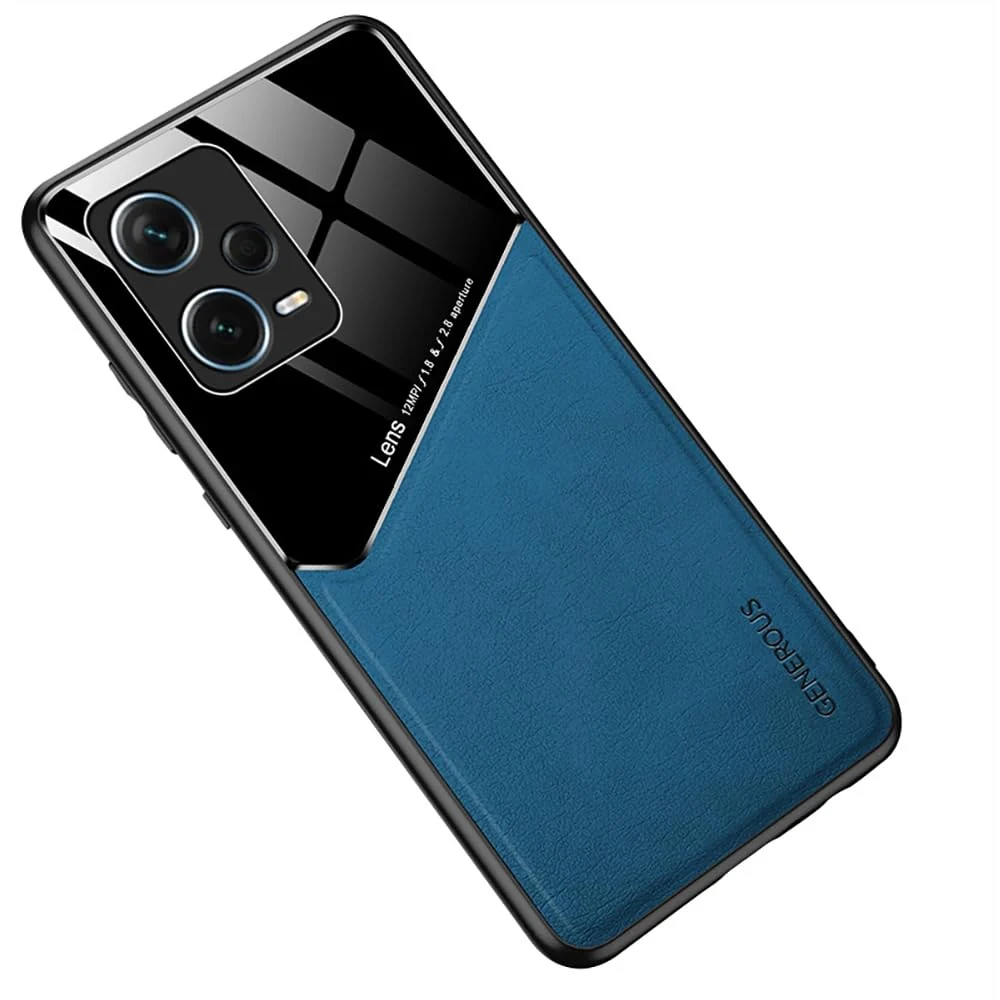 Xiaomi Redmi Note 12 5G / Poco X5 5G / Ultra-Thin — DL3 Mobilak Faux Leather and Plexiglass Protective Case with TPU Frame and Magnetic Car-Mount Support for Xiaomi Redmi Note 12 5G / Poco X5 5G