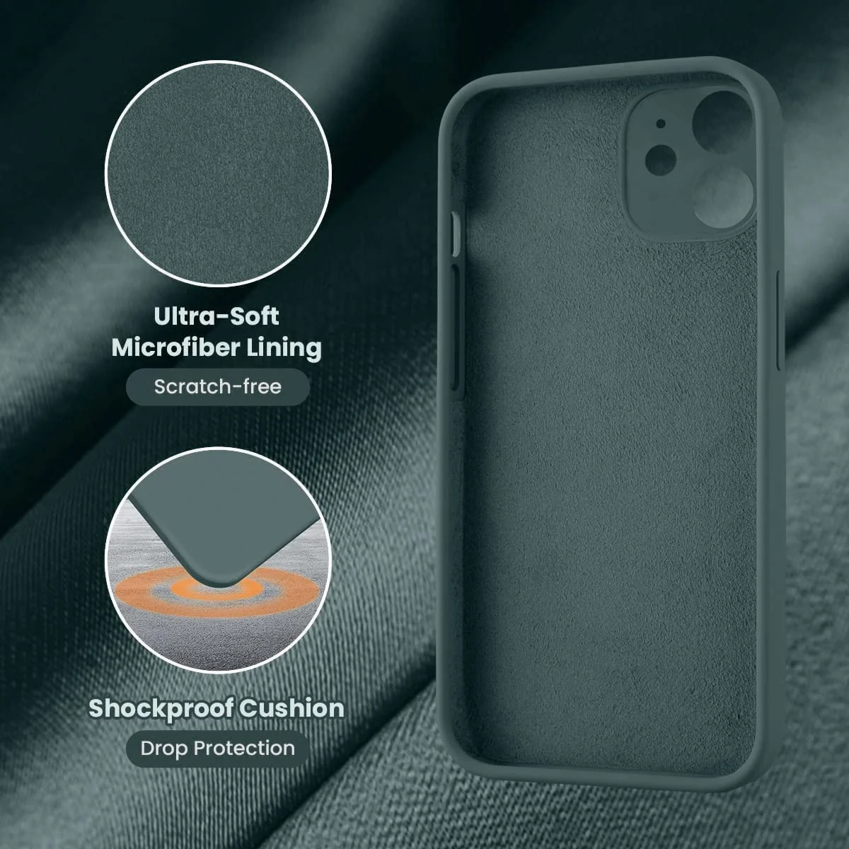 DL3 Mobilak Liquid Silicone Case for iPhone 11 (6.1 Inch), Shock-absorbing protection, Scratch-resistant surface, Soft microfiber lining - pine Green