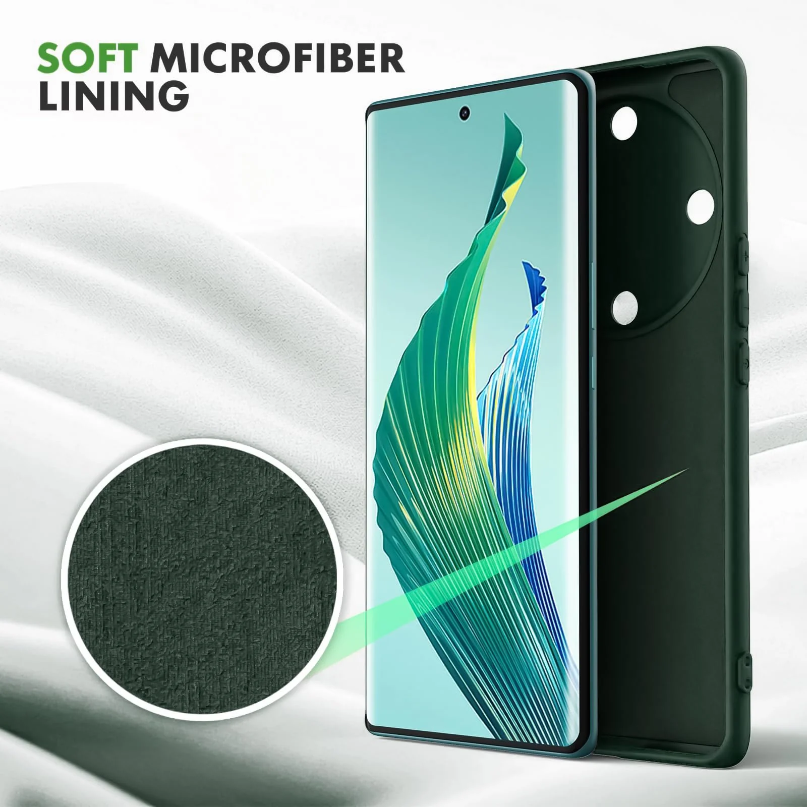 DL3 Mobilak Silicone Protective Case for Honor X9a, Shock-absorbing protection, Scratch-resistant surface, Soft microfiber lining - Green