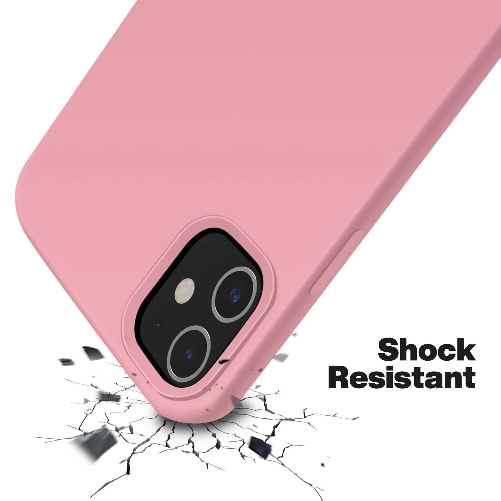 DL3 Mobilak Liquid Silicone Case for iPhone 11 (6.1 Inch), Shock-absorbing protection, Scratch-resistant surface, Soft microfiber lining - Pink