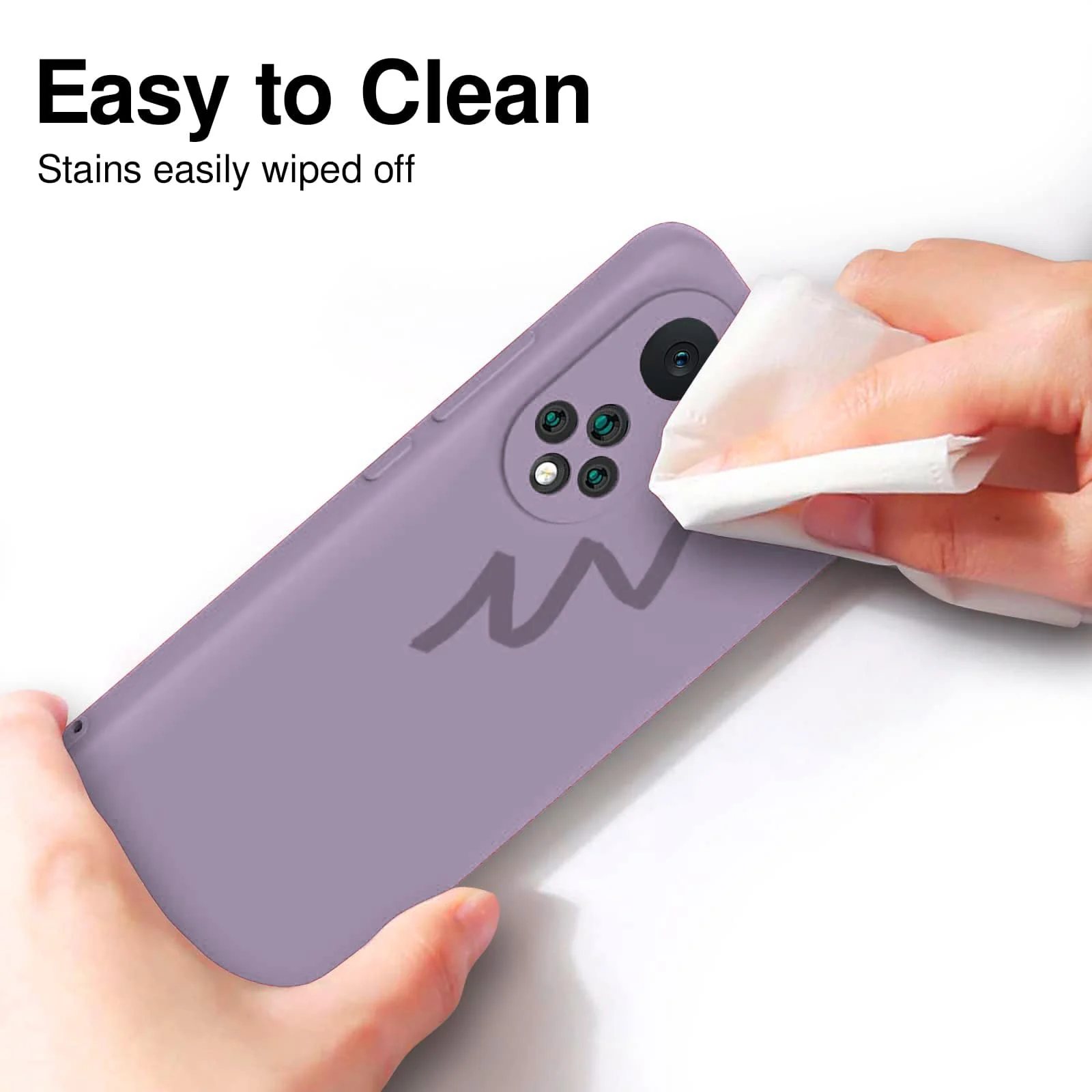 DL3 Mobilak Silicone Protective Case for Honor 50 / Huawei Nova 9, Shock-absorbing protection, Scratch-resistant surface, Soft microfiber lining - Lavender