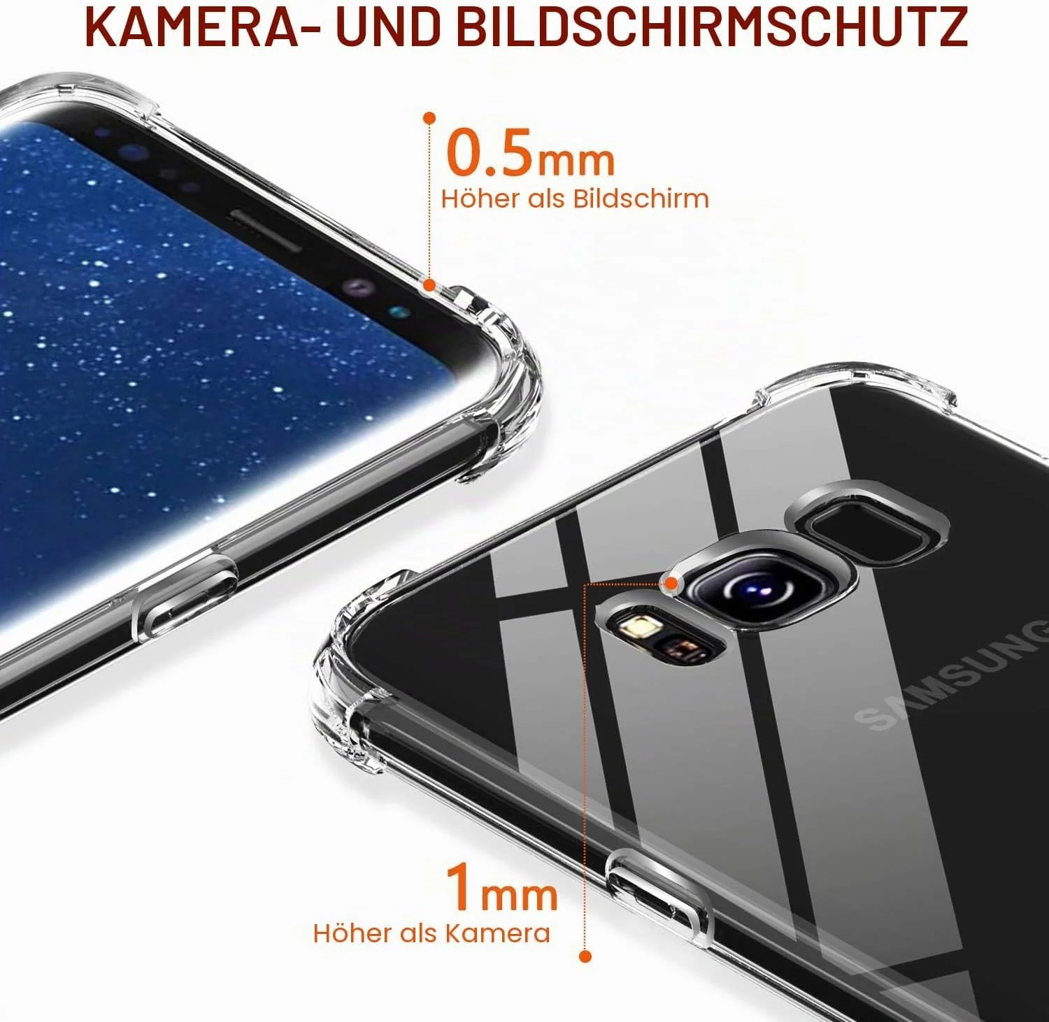 DL3 MOBILAK Clear Soft TPU Phone Case for Samsung Galaxy S8 - Clear