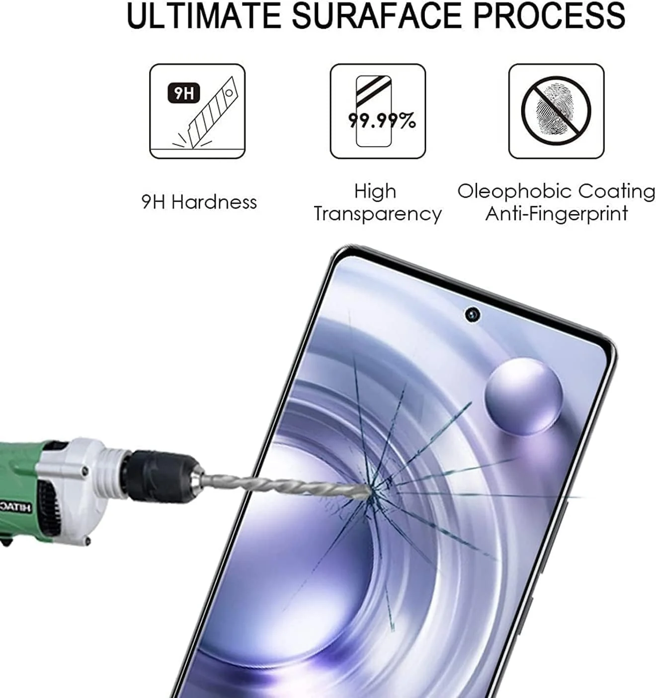 DL3 Mobilak Screen Protector for vivo V30 / vivo V30, Tempered Glass Screen Saver Premium HD Protective, Scratch Resistant, NO-Bubble, 9H Hardness, Full Coverage Film - Clear