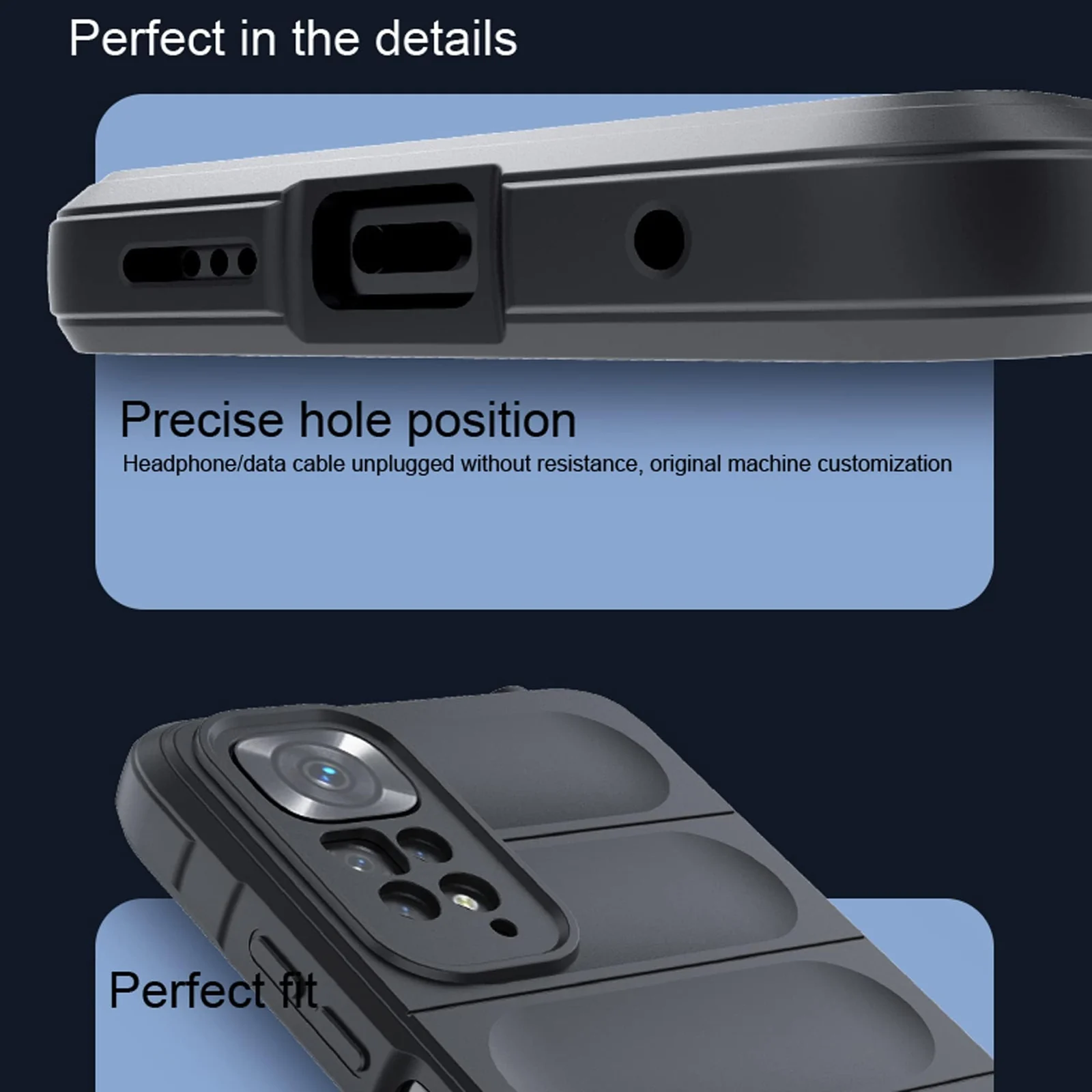 DL3 Mobilak Flexible Silicone and TPU Protective Case with Camera Protection for Xiaomi Redmi Note 12 Pro 4G / Redmi Note 11 Pro 4G&5G - Black