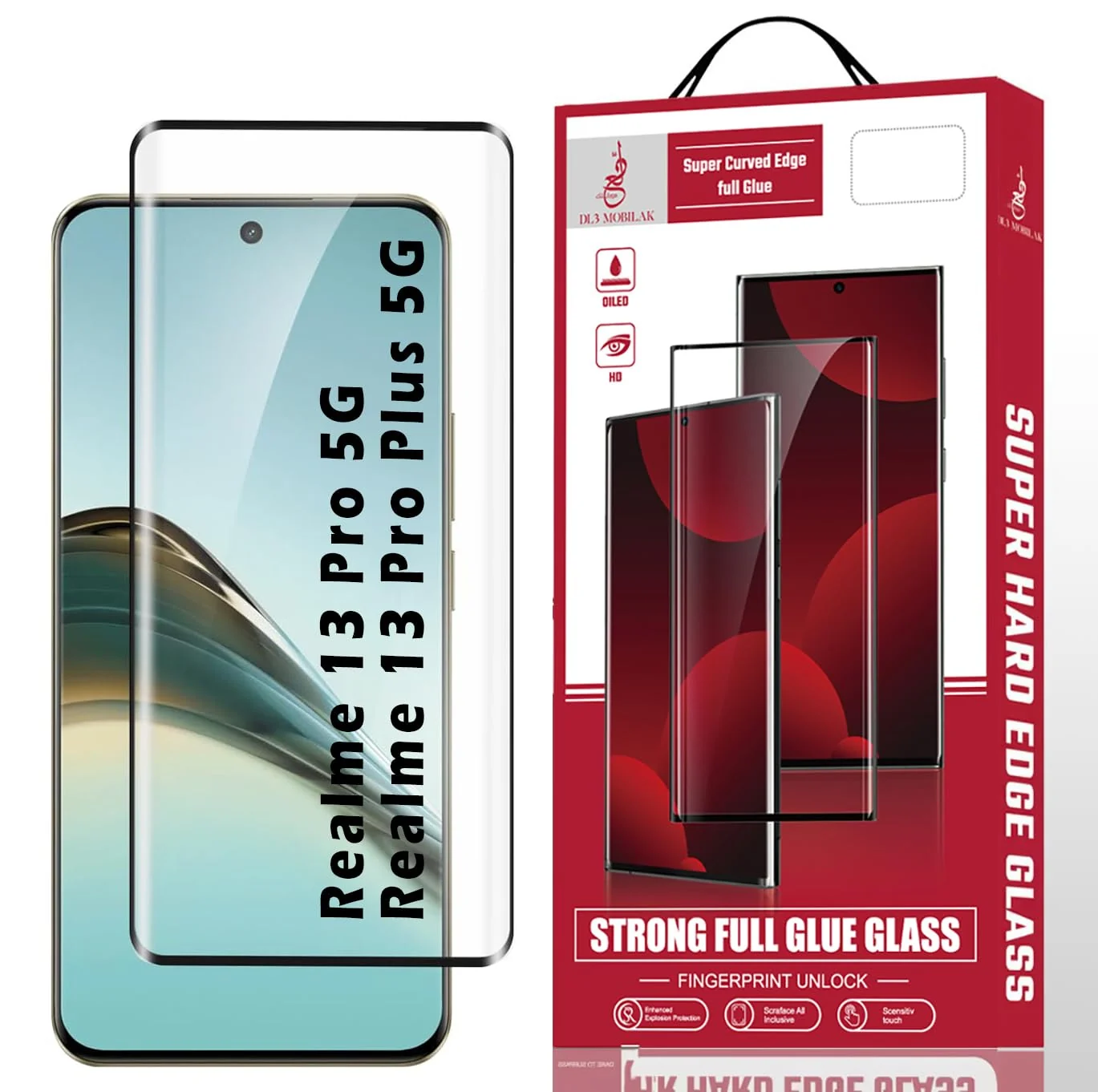 DL3 Mobilak Screen Protector for realme 13 Pro/realme 13 Pro+ Plus 5G, Tempered Glass Screen Saver Premium HD Protective, Scratch Resistant, NO-Bubble, 9H Hardness, Full Coverage Film - Clear