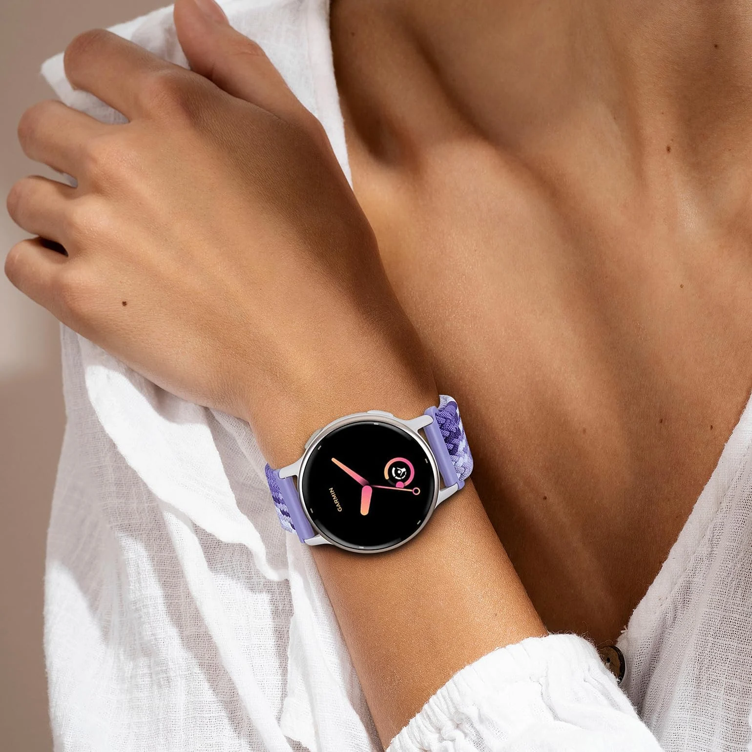 DL3 Mobilak 22mm Magnetic Band for Redmi Watch 5 Active/5 Lite/Samsung Galaxy Watch 3 45mm/Watch 46mm/Gear S3/Huawei watch GT6 GT5 46MM/GT2E/GT6 Pro/GT 5 Pro/Amazfit GTR 4/3, Stretchy Braided Nylon Sport Strap - Gradient Purple