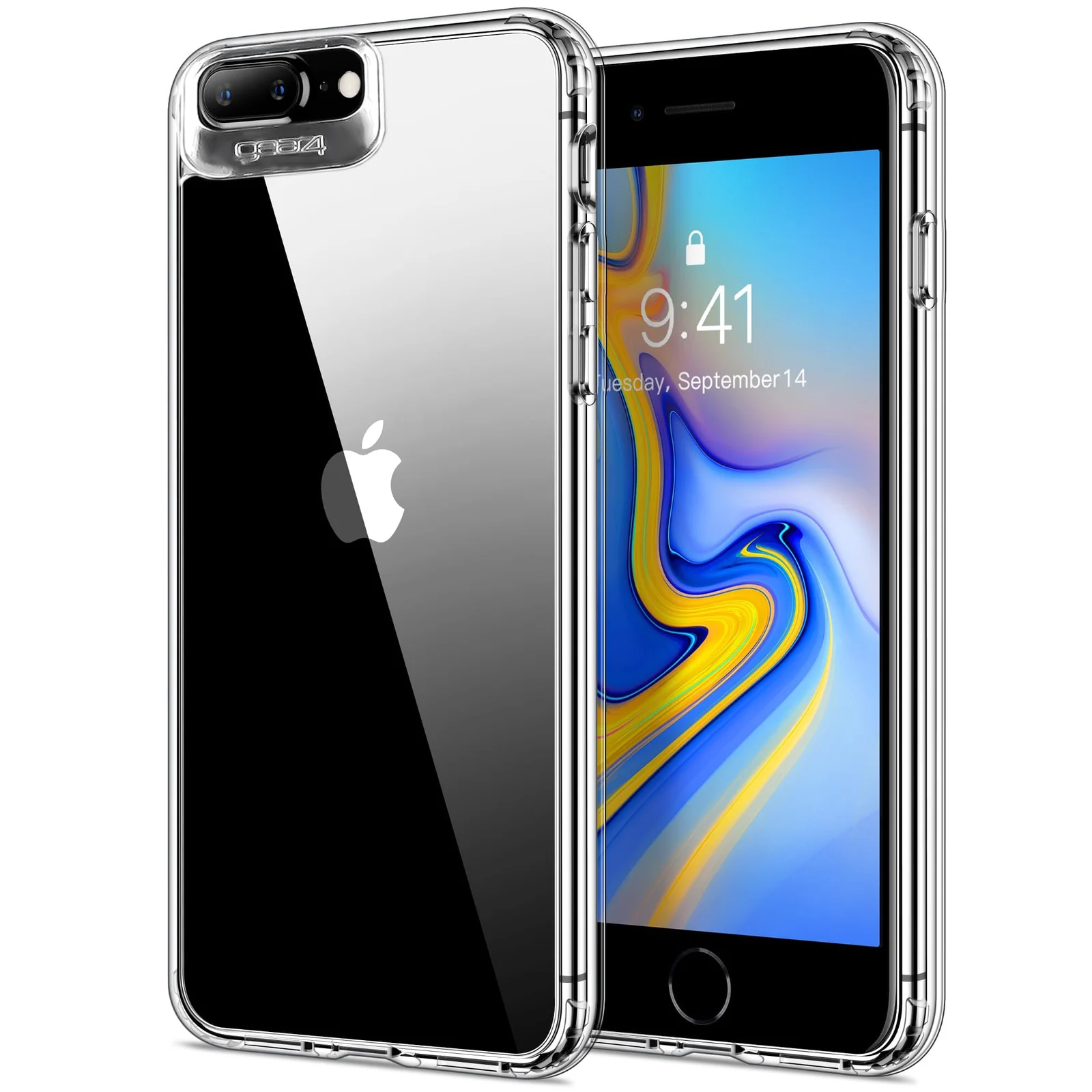 DL3 Mobilak Clear PC and TPU Protective Case for iPhone 7 Plus / 8 Plus with Camera Protection and Military-Grade Protection - Clear