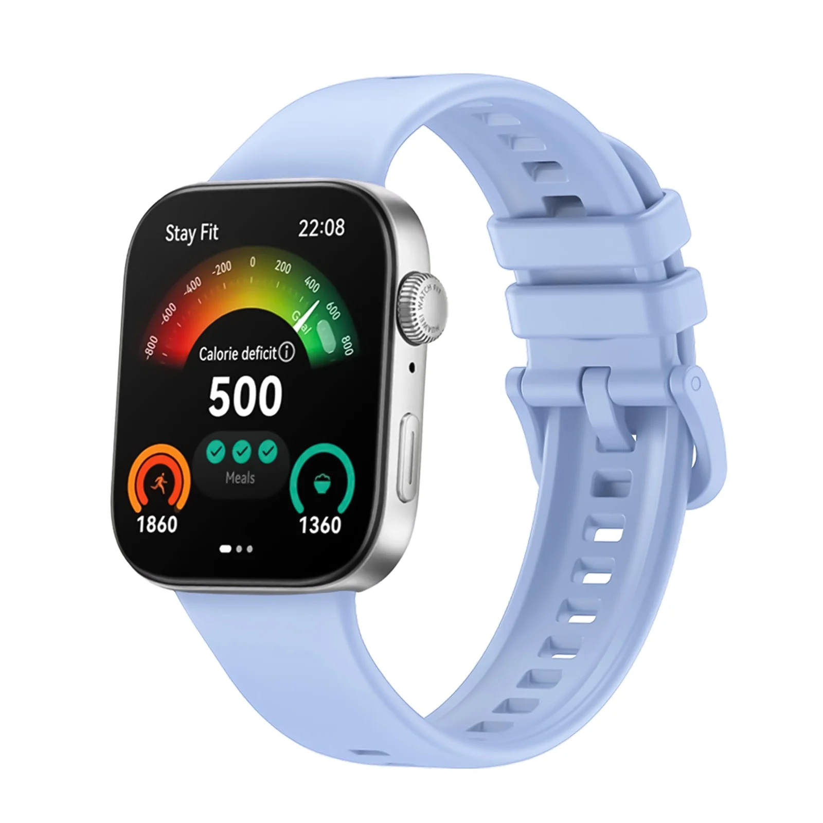 DL3 Mobilak Silicone Bracelet for Huawei Watch Fit 3/Watch Fit 4 Pro/Fit 4 Strap, Soft Silicone Sport Replacement Strap for Women/Men, Adjustable Waterproof Sports Band - Baby Blue