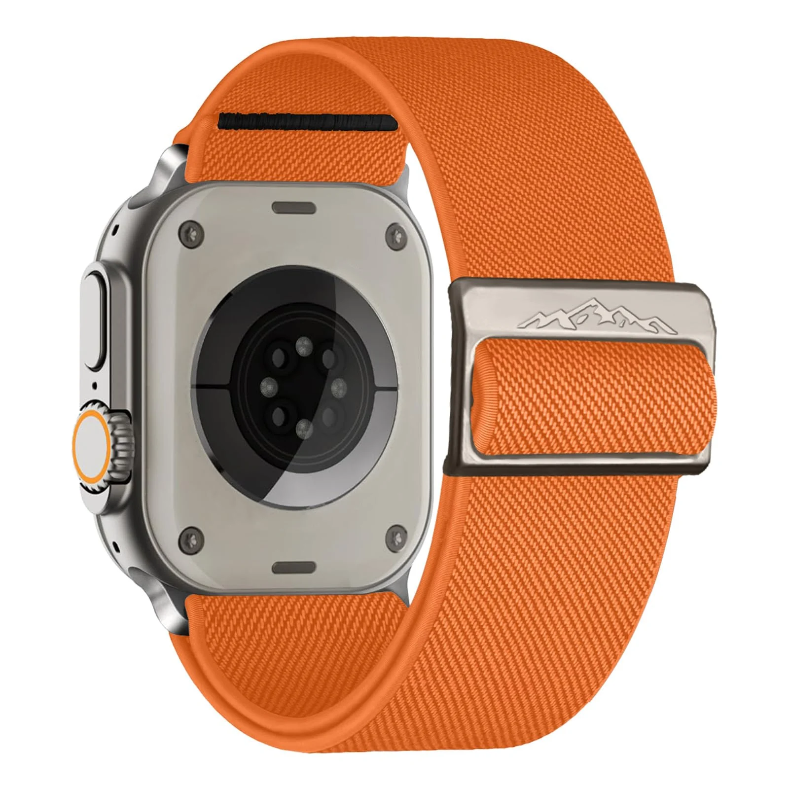 DL3 Mobilak Solo Loop Nylon Band Compatible with Apple Watch Ultra 2/Ultra Band 49mm 45mm 46mm 44mm 42mm for Men Women, Soft Fabric Braided Elastic Sport Strap for iWatch Series SE 10/9/8/7/6/5/4 - Orange