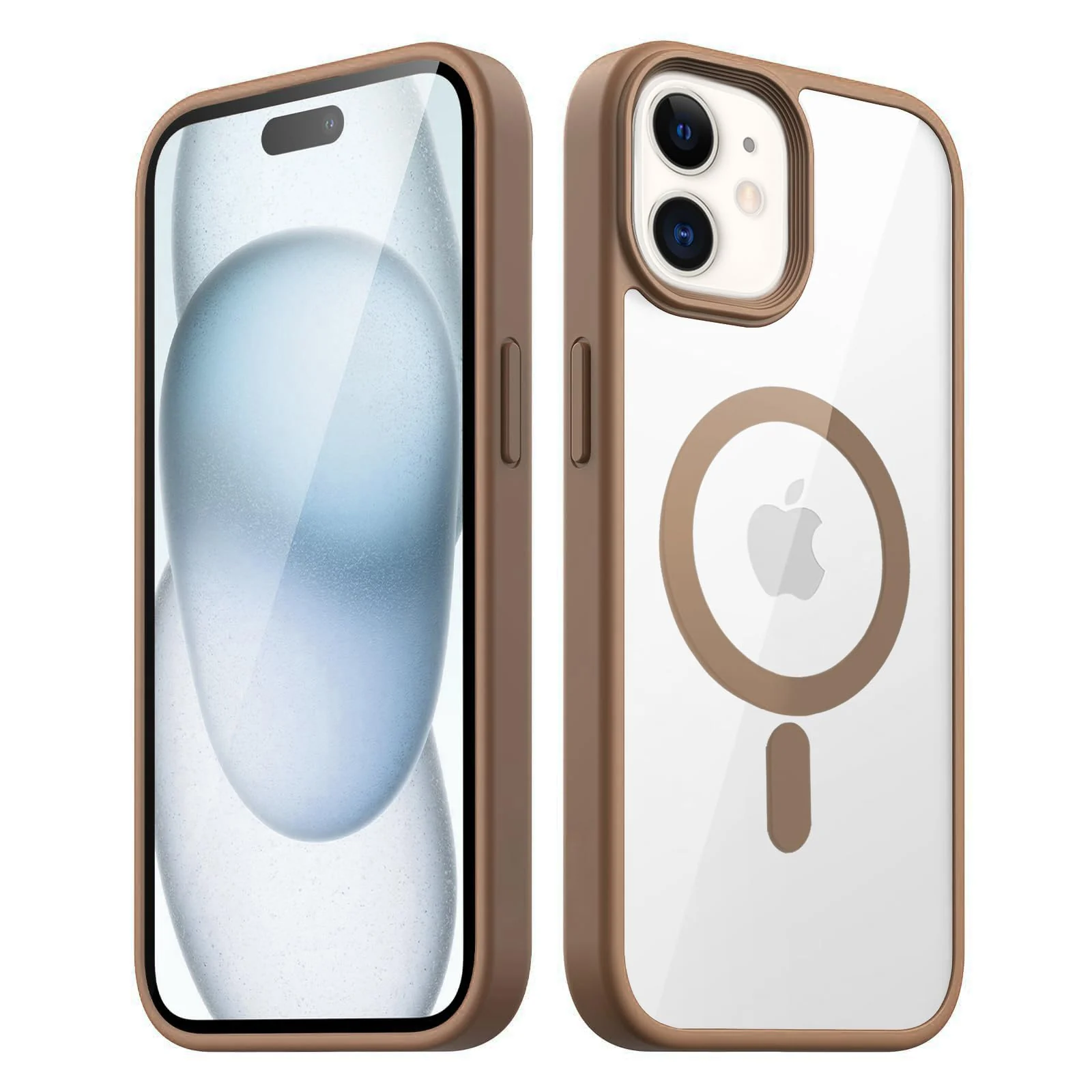 DL3 Mobilak Clear MagSafe-Compatible Magnetic Case for iPhone 11 (6.1 Inch) with Camera Protection and Military-Grade Protection - Desert Brown