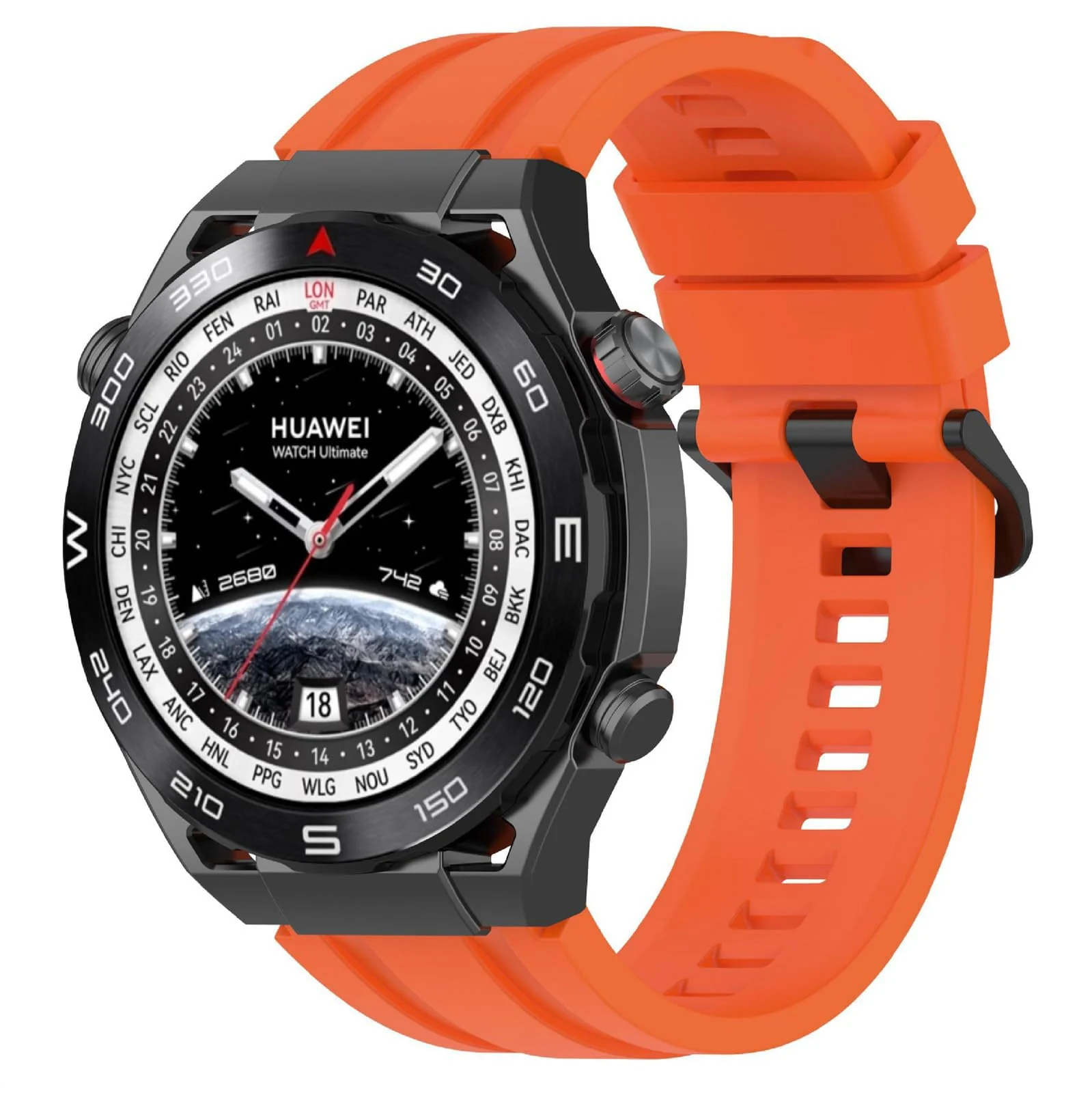 22MM Band Compatible with Huawei Watch GT7 GT6 GT5 GT4 46MM/Watch 4 3 Pro/GT7 GT6 GT5 GT4 Pro/Watch 4 3/GT3 46mm/GT2 46mm/GT 2e/GT Runner, 22MM Silicone Replacement Wristband Strap - Orange