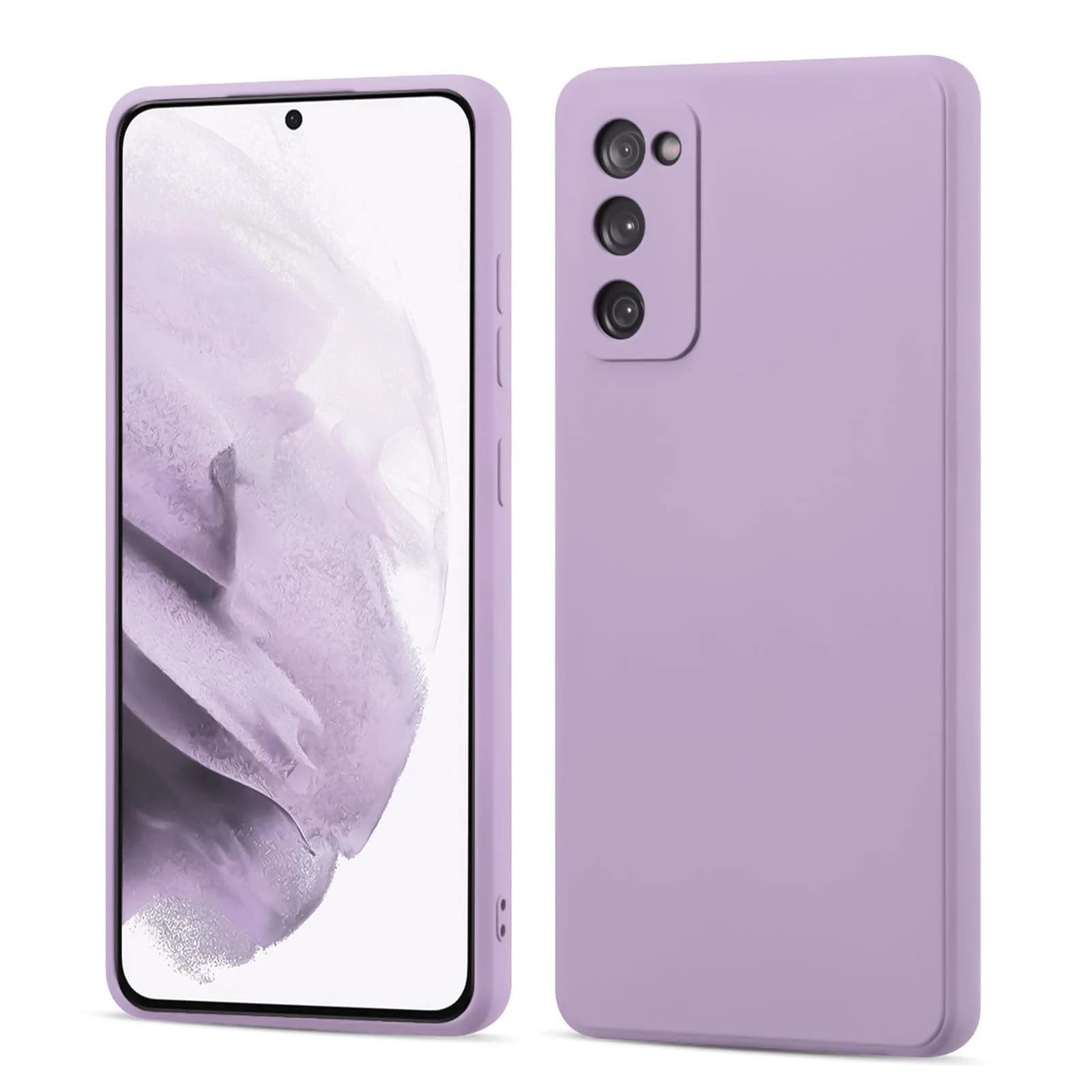 DL3 Mobilak Compatible with Samsung Galaxy S20 FE Case, Liquid Silicone Case, Full Body Camera Protective Cover, Shockproof, Slim Phone Case, Soft Microfiber Lining Case - Lavender