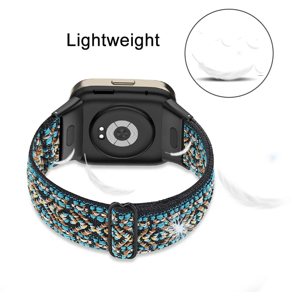 DL3 Mobilak Elastic Straps Compatible with Xiaomi Redmi Watch 3 (Not for Redmi Watch 3 Lite/Active) Men Women, Adjustable Stretchy Bracelets Sport Nylon Replacement Bracelet - Bohemia Blue