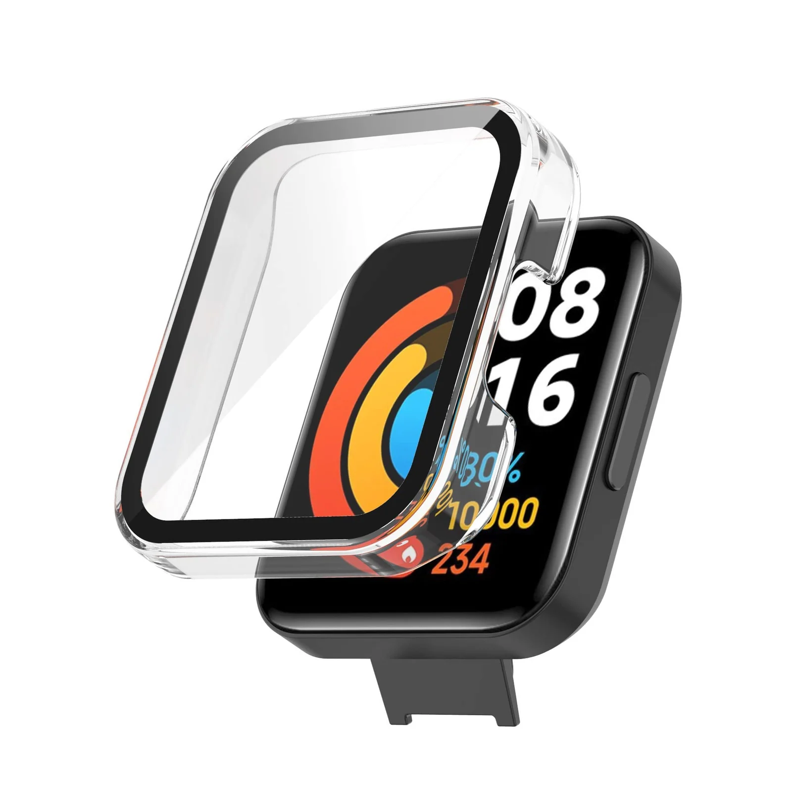DL3 Mobilak Protective Case Compatible with Xiaomi Mi Redmi Watch 2 Lite, 9H Hardness PC Case Bumper Full Slim Protective Cover with Tempered Glass For Redmi Watch2 Lite