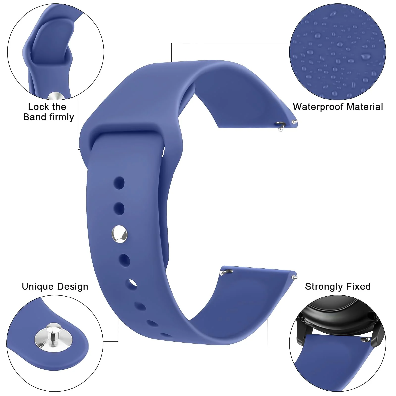 DL3 Mobilak Straps Compatible with Xiaomi Redmi Watch 5 Active/Redmi Watch 5 Lite Bracelets for Men Women, 22mm Soft Silicone Strap, Waterproof Adjustable Band Sports Replacement - Royal Blue