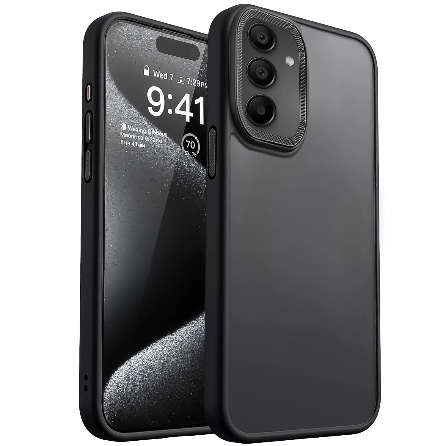 DL3 Mobilak Wallet Case with Card Slot for Samsung Galaxy A35 5G with Ring Holder and Magnetic Car-Mount Support - Black